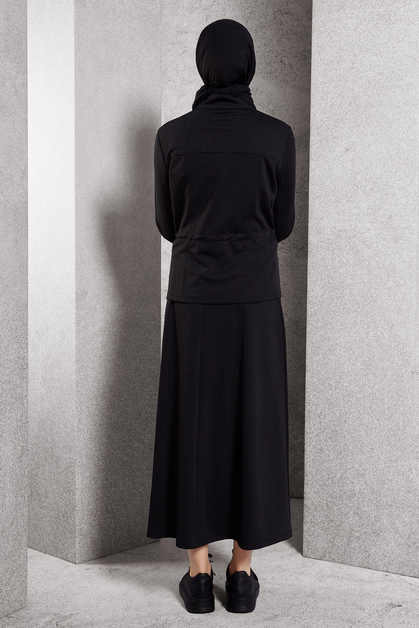 Vêtements hijab NOIR COMBINAISON DE SURVÊTEMENT À JUPE 45097