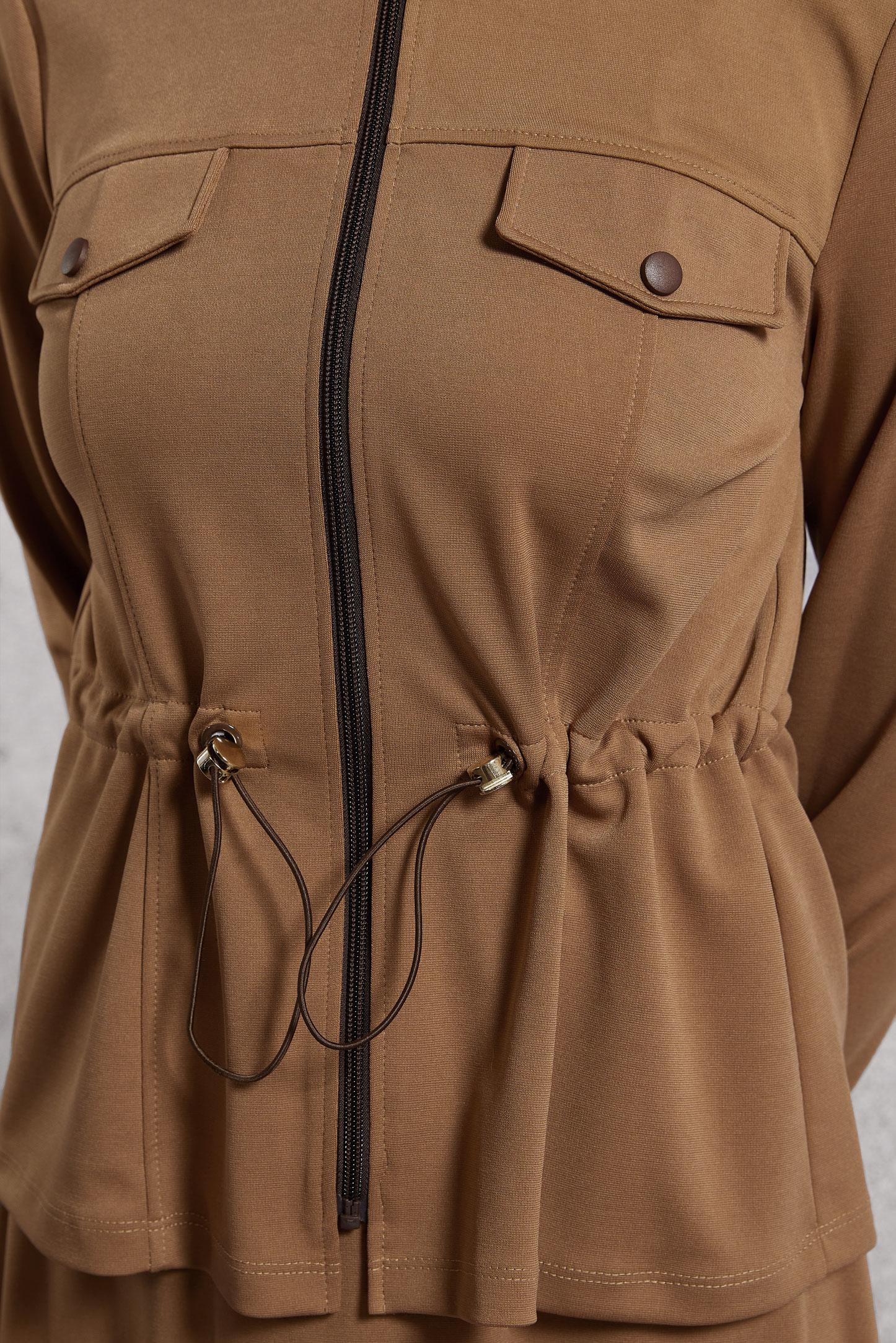 Vêtements hijab BRUN COMBINAISON DE SURVÊTEMENT À JUPE 45097