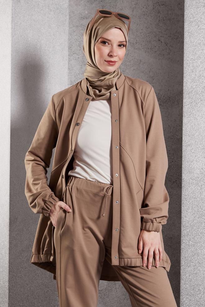 Vêtements hijab VISON ENSEMBLE SURVÊTEMENT AVEC PANTALON 45098 - ALVİNA