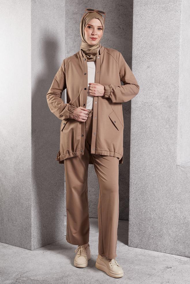 Vêtements hijab VISON ENSEMBLE SURVÊTEMENT AVEC PANTALON 45098 - ALVİNA