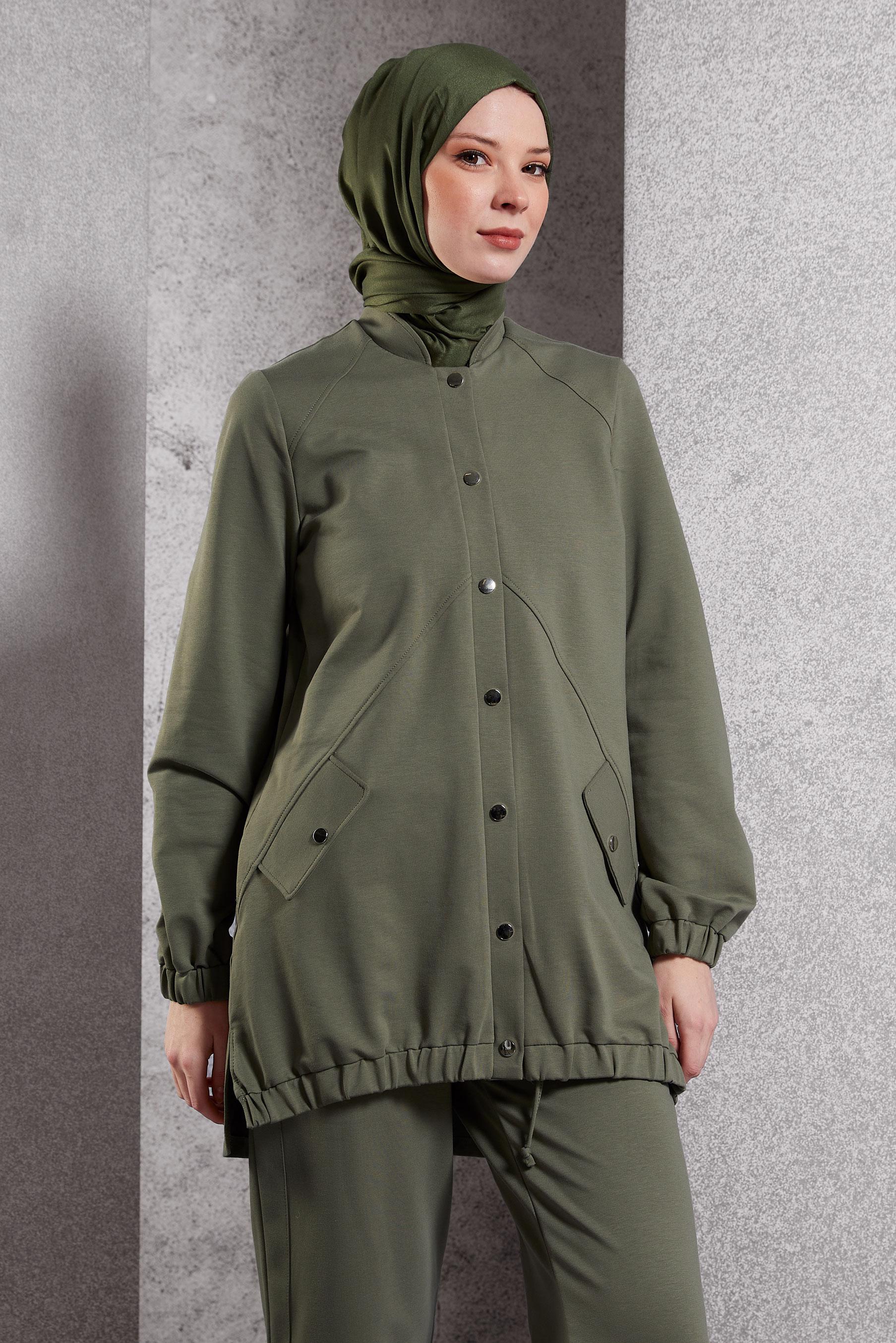 Vêtements hijab VERT ENSEMBLE SURVÊTEMENT AVEC PANTALON 45098