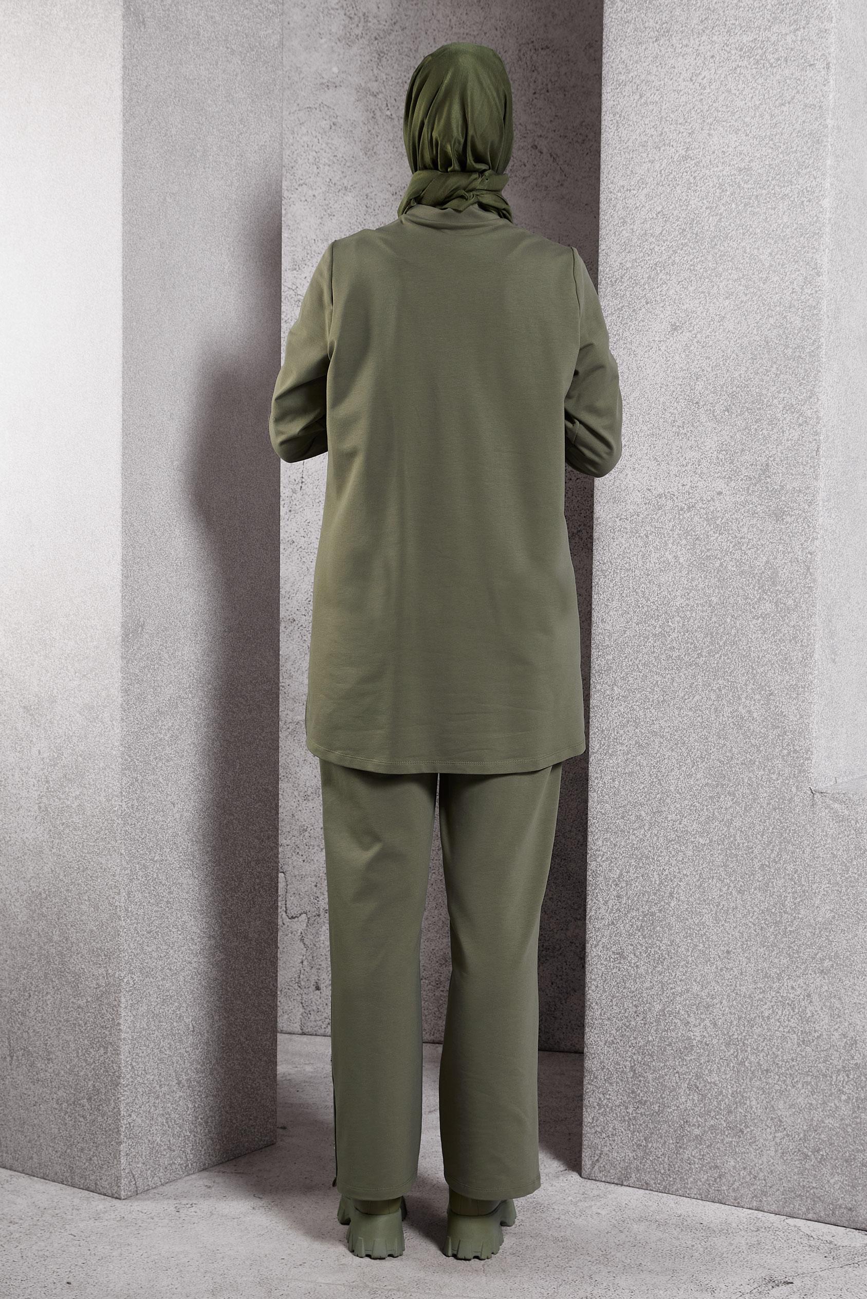 Vêtements hijab VERT ENSEMBLE SURVÊTEMENT AVEC PANTALON 45098