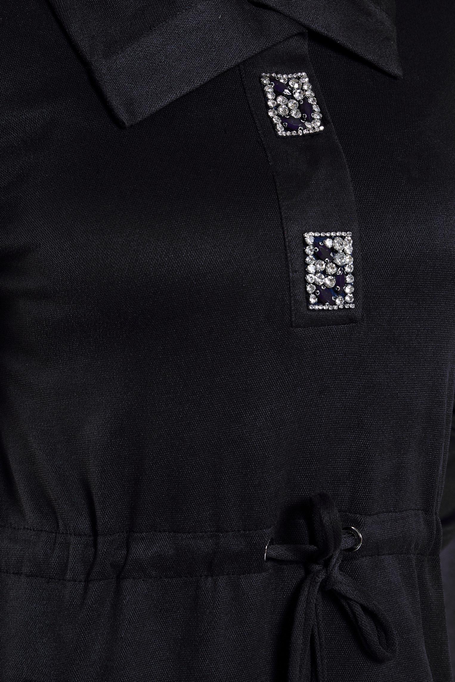 Tesettür giyim SİYAH TAŞLI EŞOFMAN ELBİSE 45107