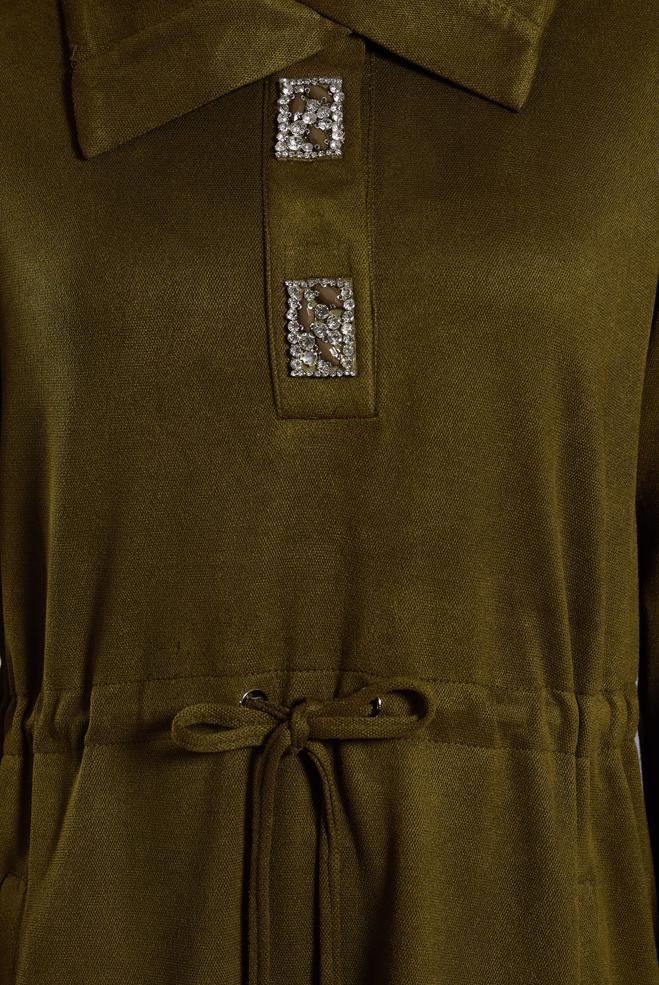 Tesettür giyim YEŞİL TAŞLI EŞOFMAN ELBİSE 45107 - ALVİNA