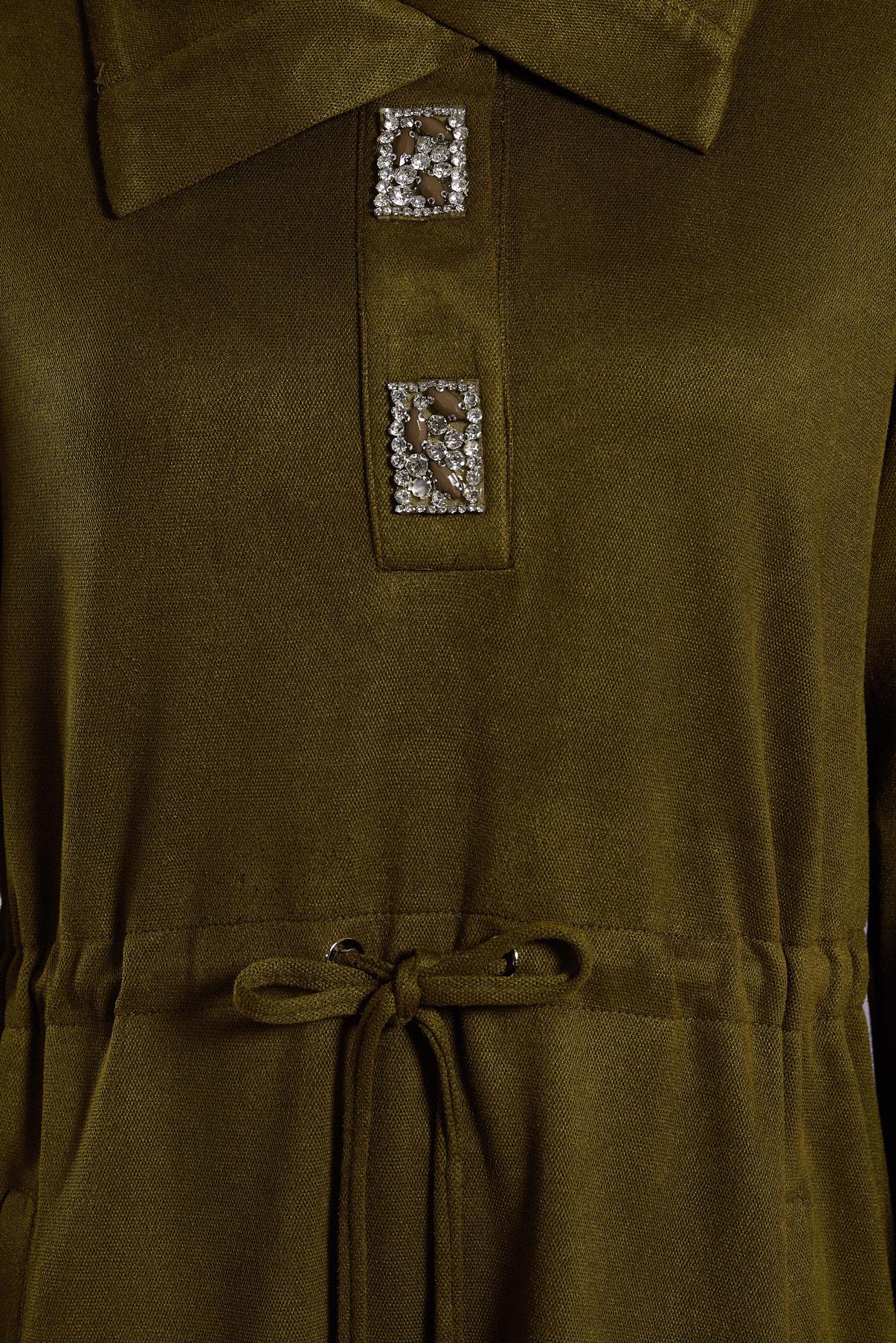 Tesettür giyim YEŞİL TAŞLI EŞOFMAN ELBİSE 45107