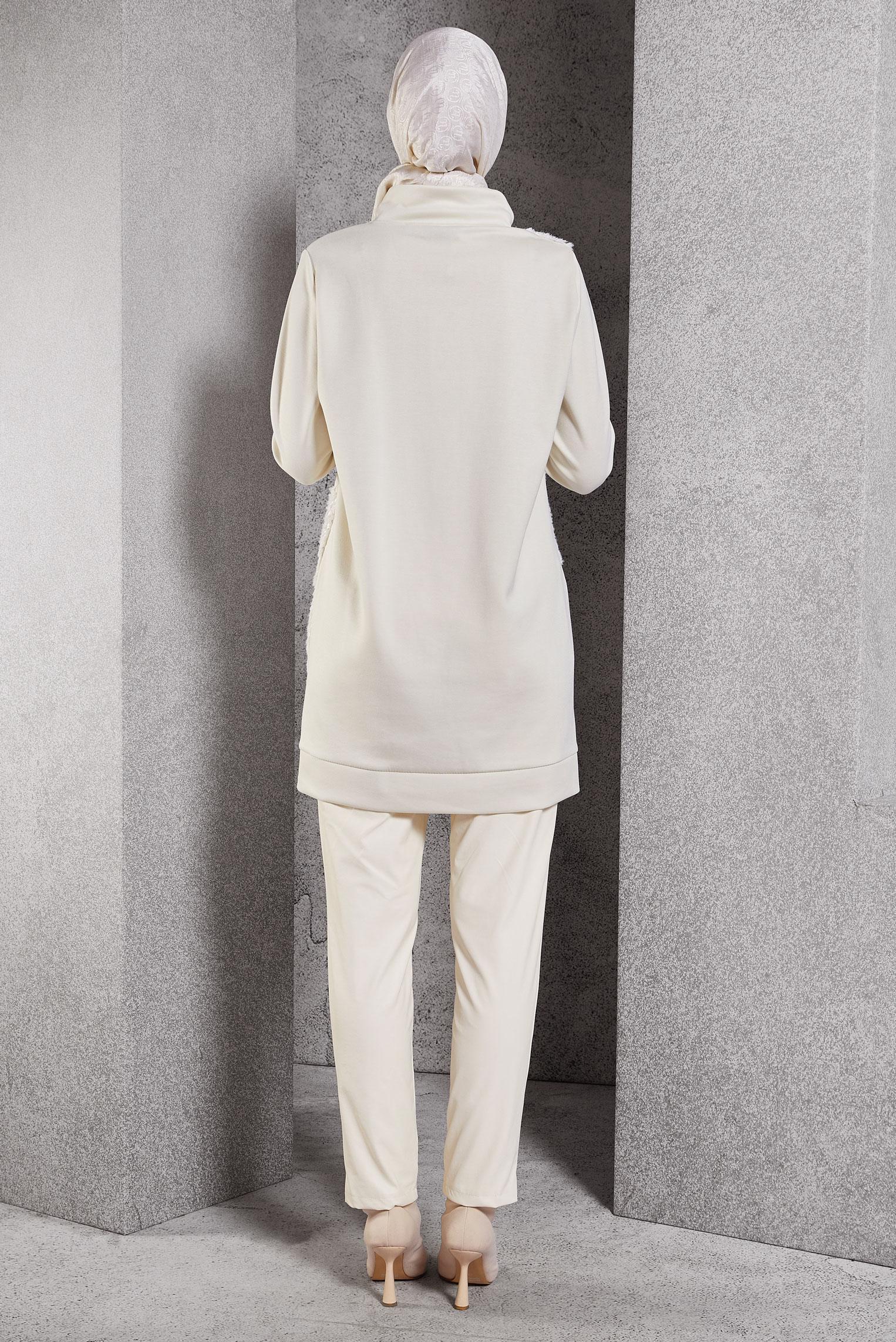 Vêtements hijab BLANC TUNIQUE DE SURVÊTEMENT À MOTIFS 45110