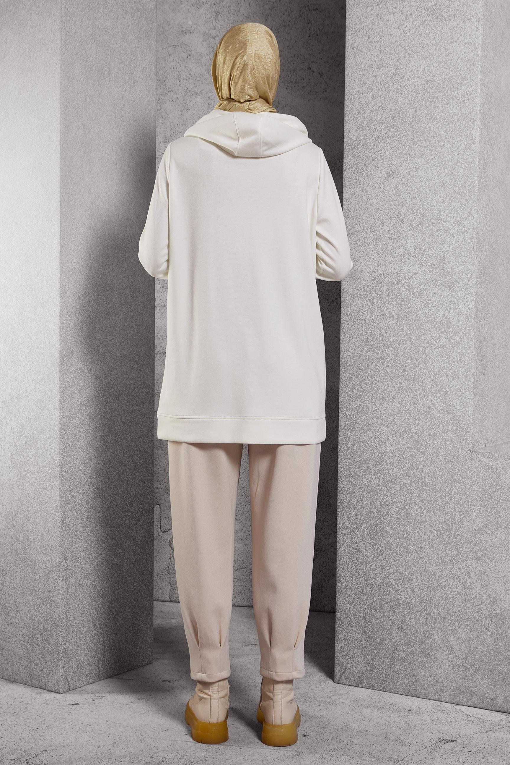 Vêtements hijab BLANC TUNIQUE DE SURVÊTEMENT IMPRIMÉE 45111