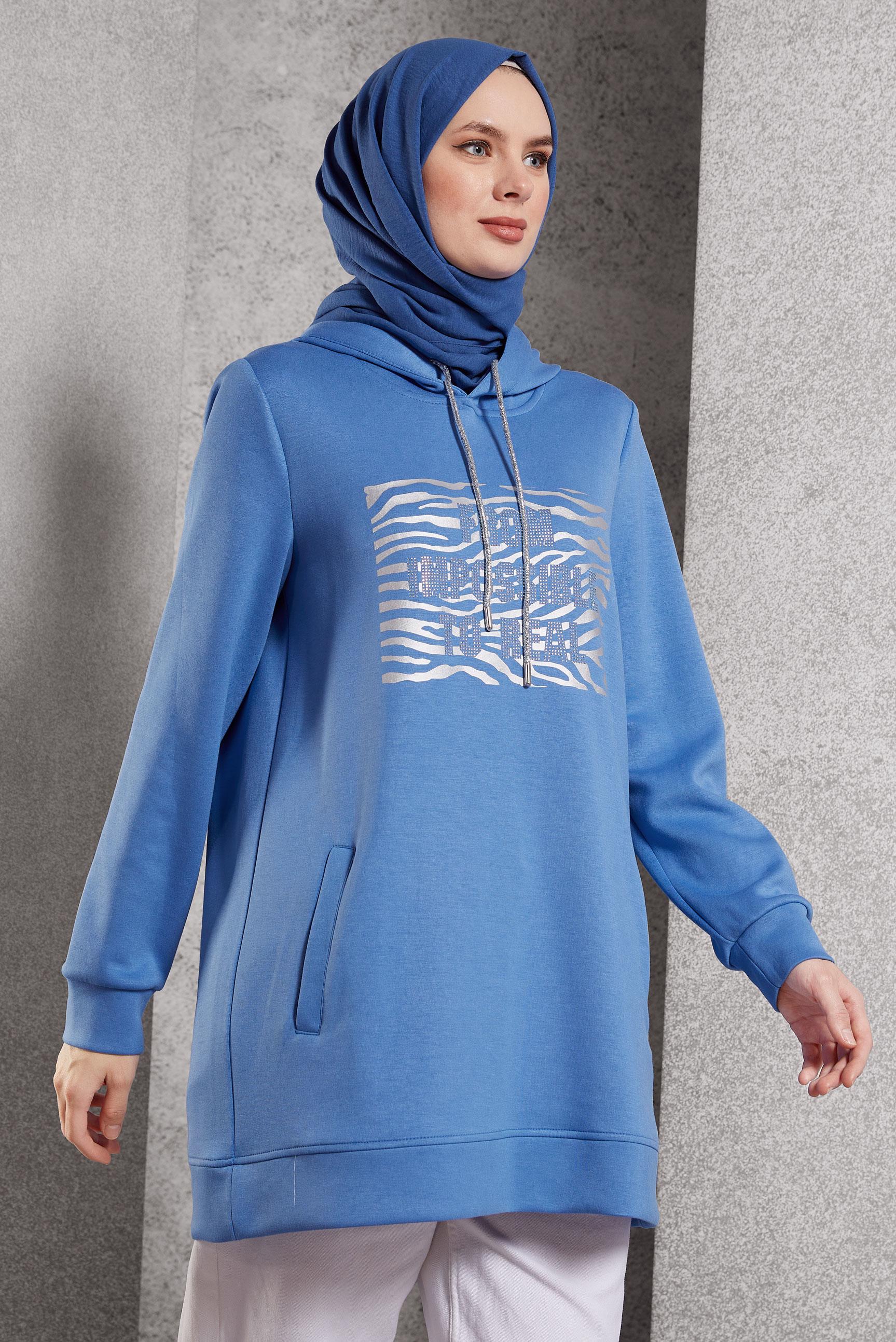 Hijab clothing BLUE PRINTED TRACKSUIT TUNIC 45111