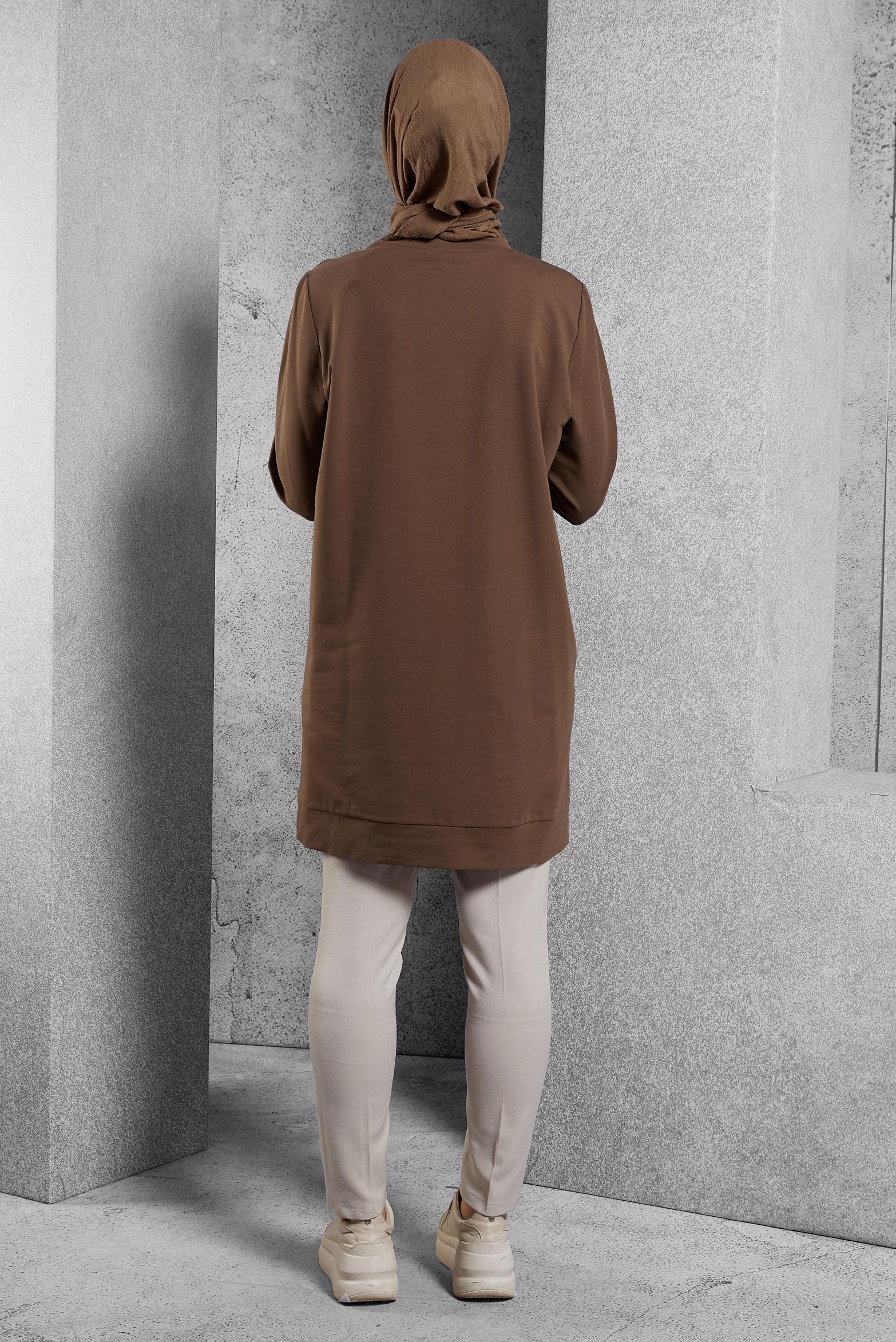 Vêtements hijab BRUN TUNIQUE DE SURVÊTEMENT IMPRIMÉE 45112
