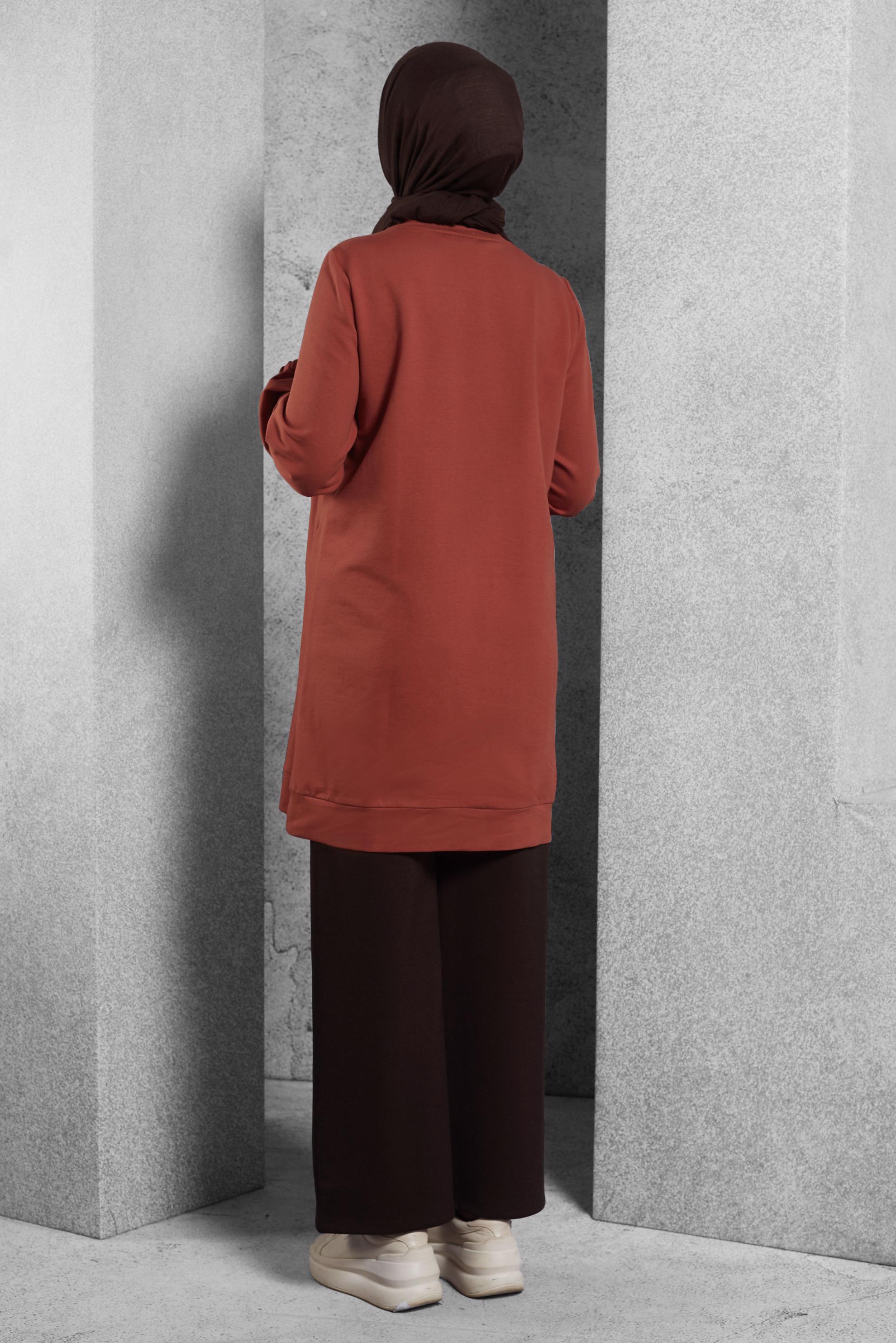 Vêtements hijab ORANGE TUNIQUE DE SURVÊTEMENT IMPRIMÉE 45112