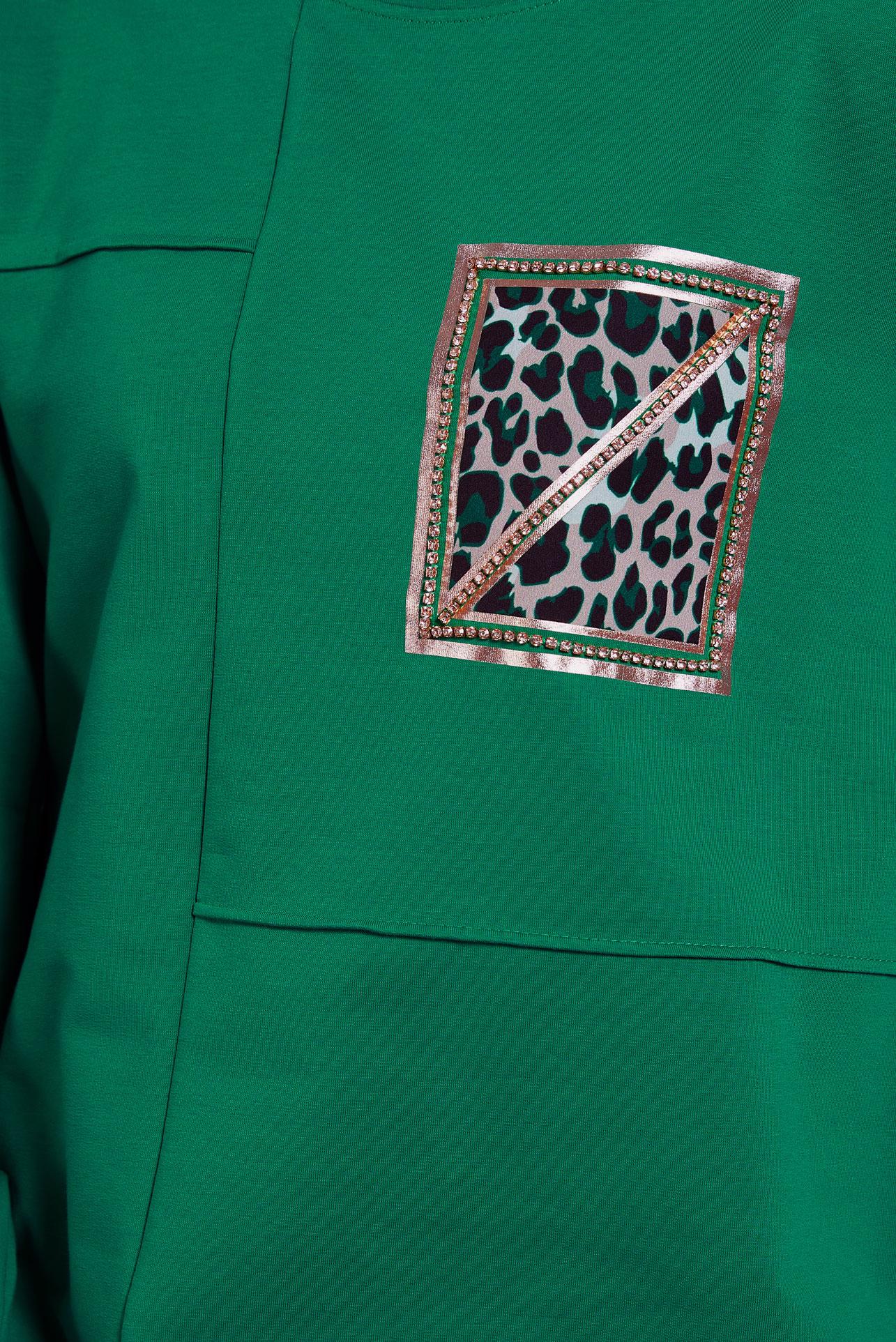 Vêtements hijab VERT TUNIQUE DE SURVÊTEMENT IMPRIMÉE 45112