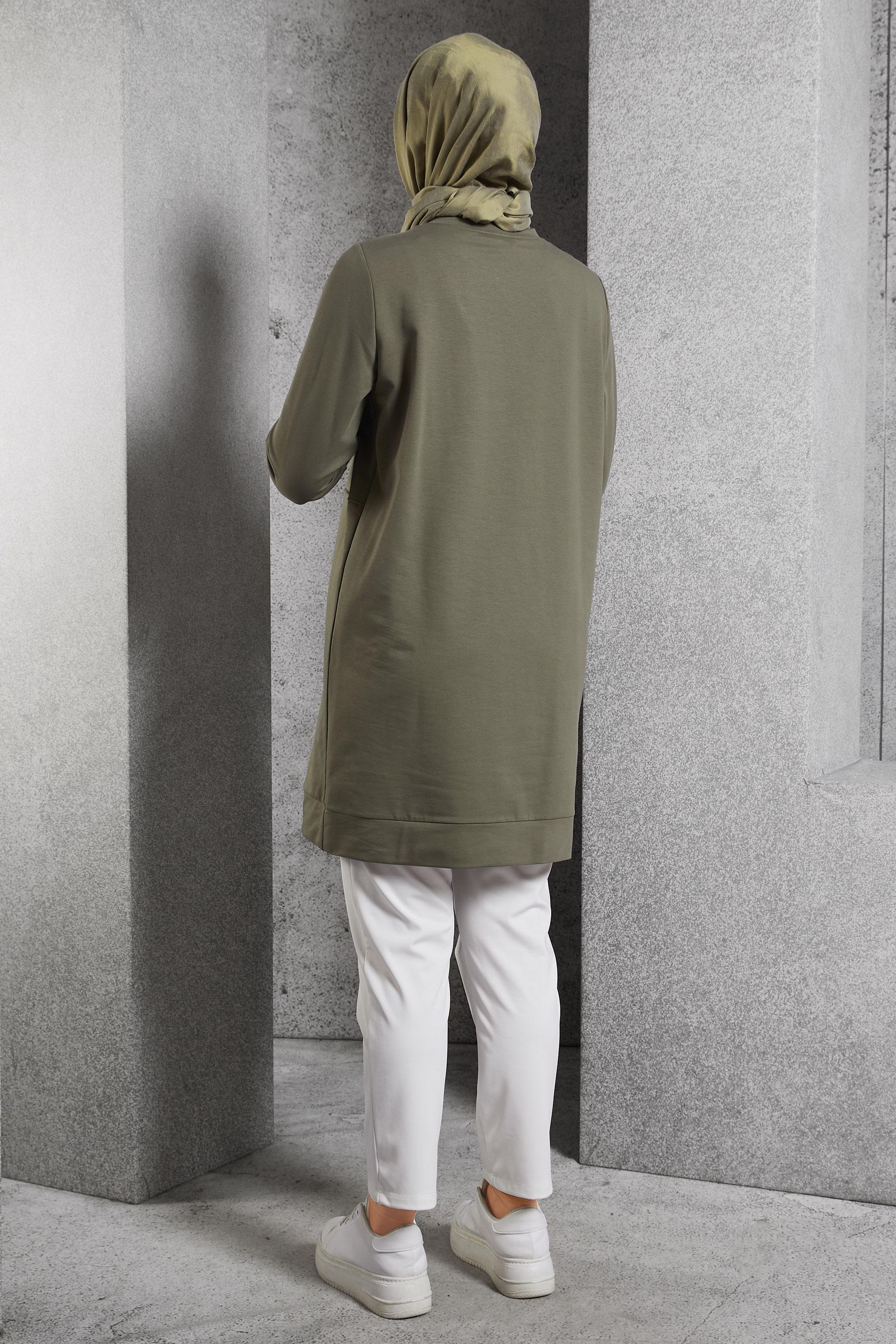 Vêtements hijab VERT TUNIQUE DE SURVÊTEMENT IMPRIMÉE 45112