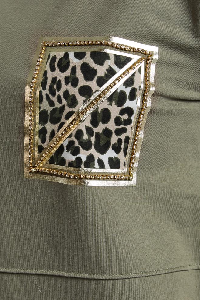 Tesettür giyim YEŞİL BASKILI EŞOFMAN TUNİK 45112 - ALVİNA