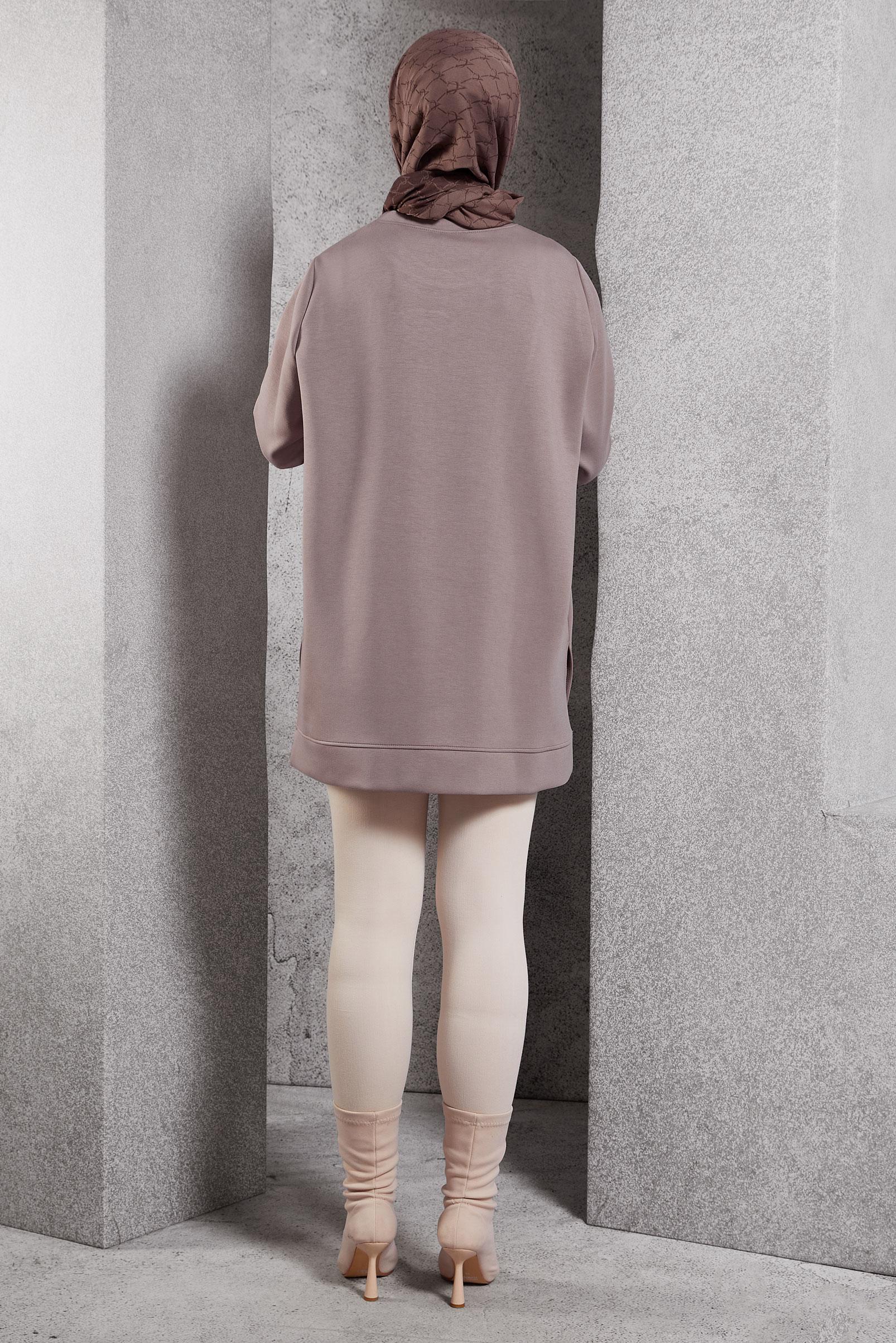 Hijab clothing MINK PATTERNED TRACKSUIT TUNIC 45114