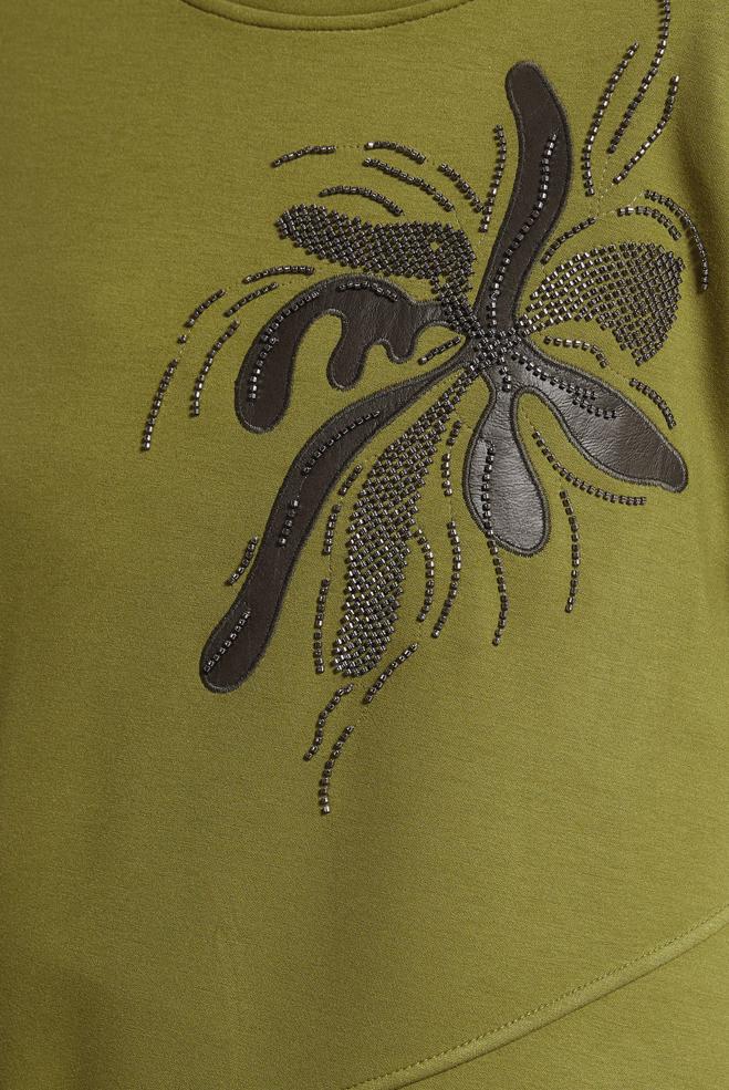 Hijab clothing GREEN PATTERNED TRACKSUIT TUNIC 45114 - ALVİNA