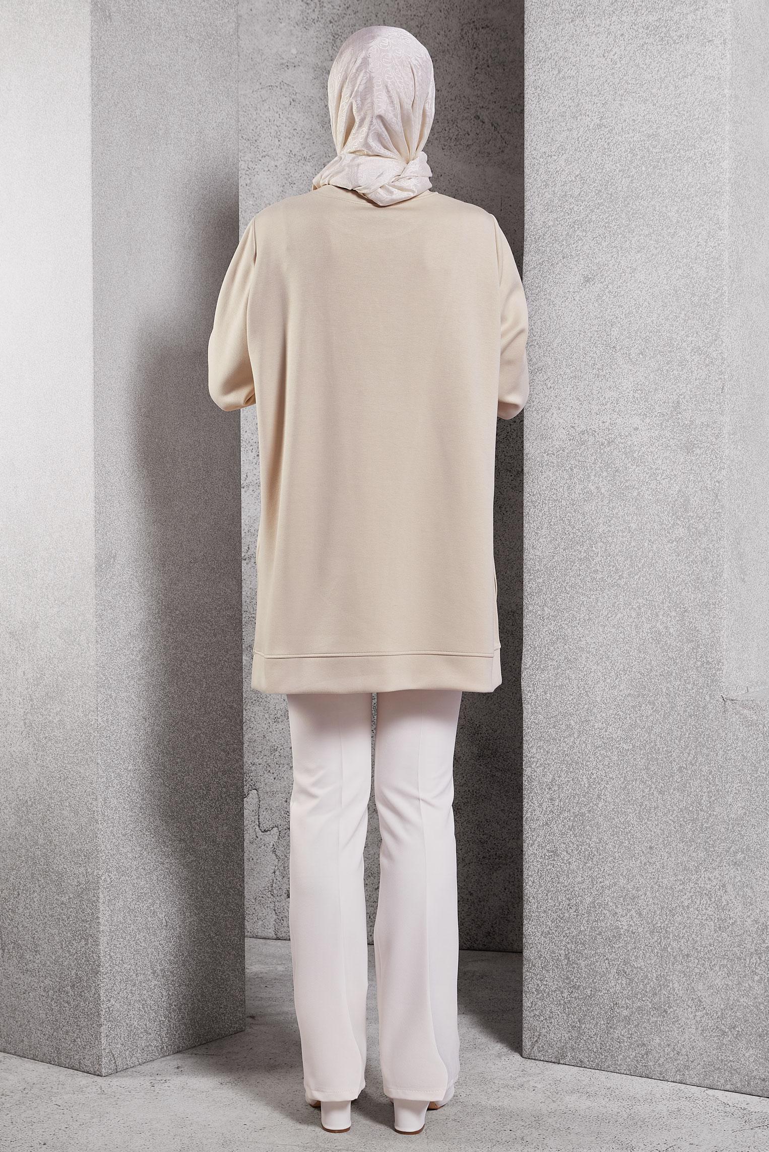 Hijab clothing ECRU PATTERNED TRACKSUIT TUNIC 45114