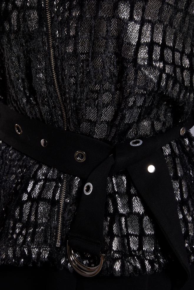 Vêtements hijab NOIR ENSEMBLE DE SURVÊTEMENT AVEC JUPE CEINTURÉE 45127 - ALVİNA