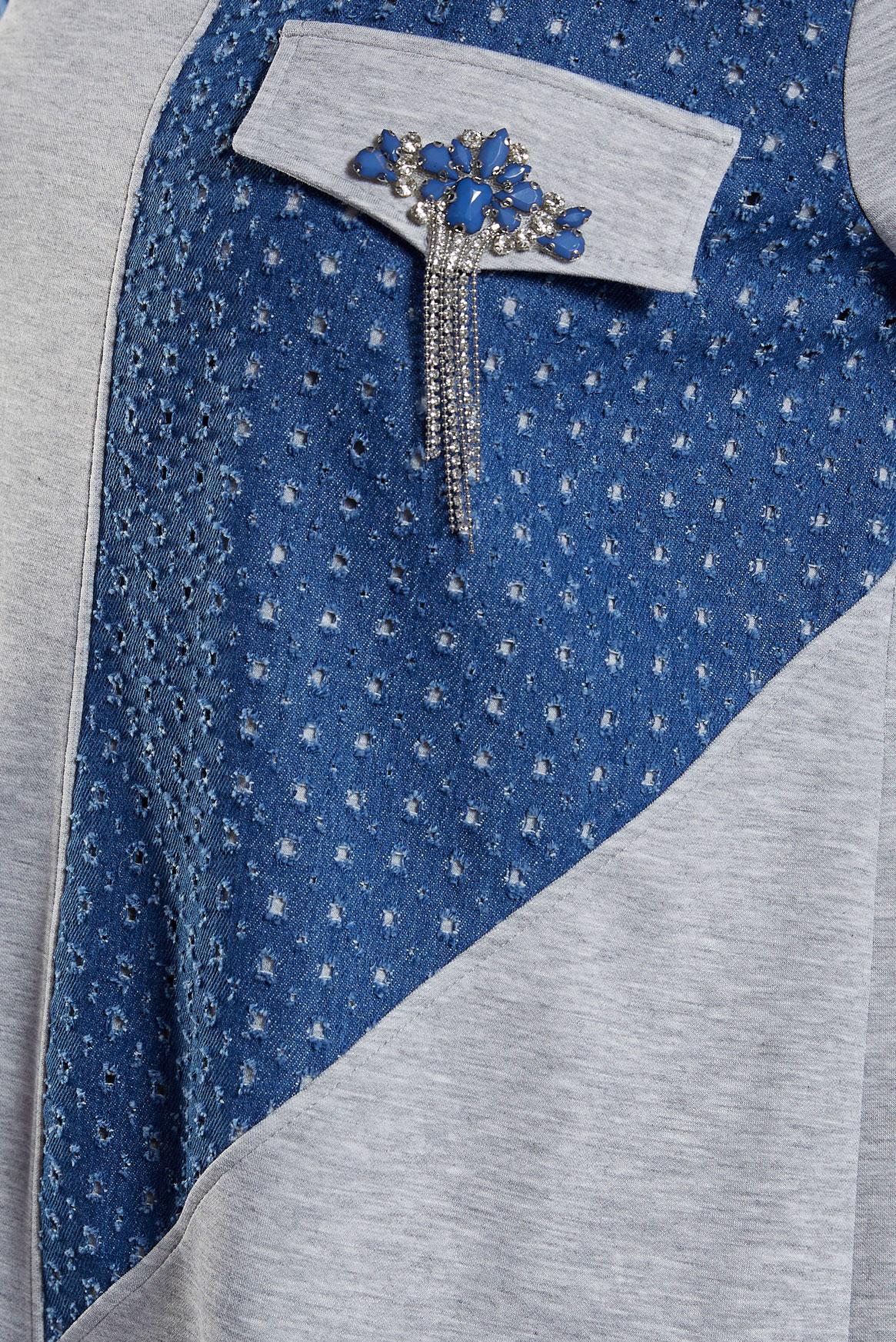 Vêtements hijab GRIS TUNIQUE DE SURVÊTEMENT À DÉTAILS DE GEMMES 45129