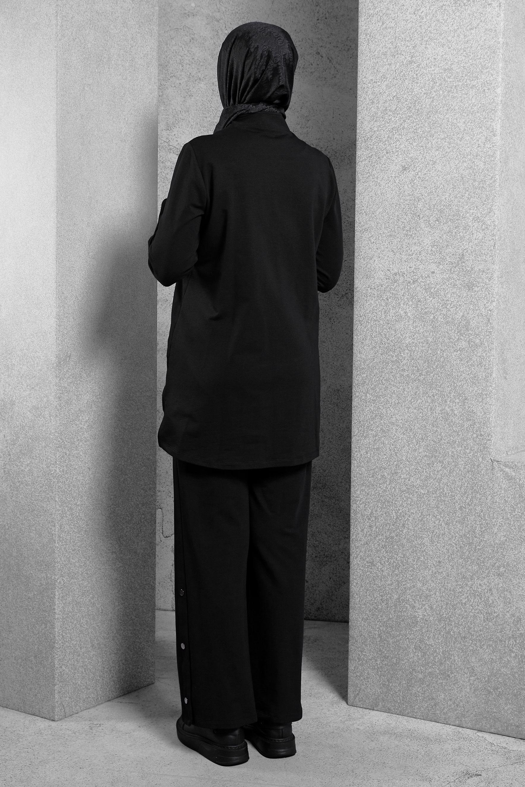 Hijab clothing BLACK TRACKSUIT SET WITH PANTS 45130