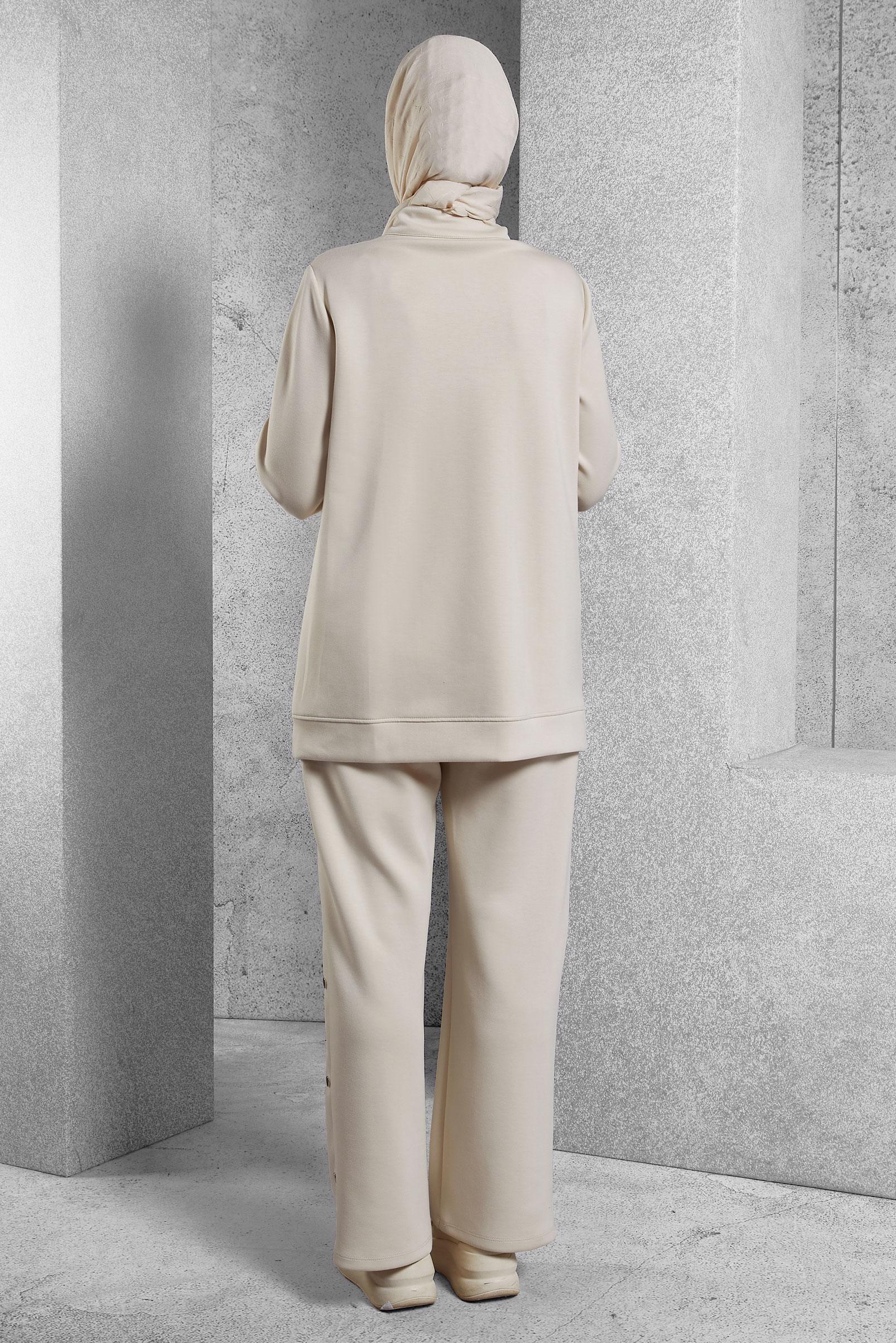 Tesettür giyim EKRU PANTOLONLU EŞOFMAN TAKIM 45130