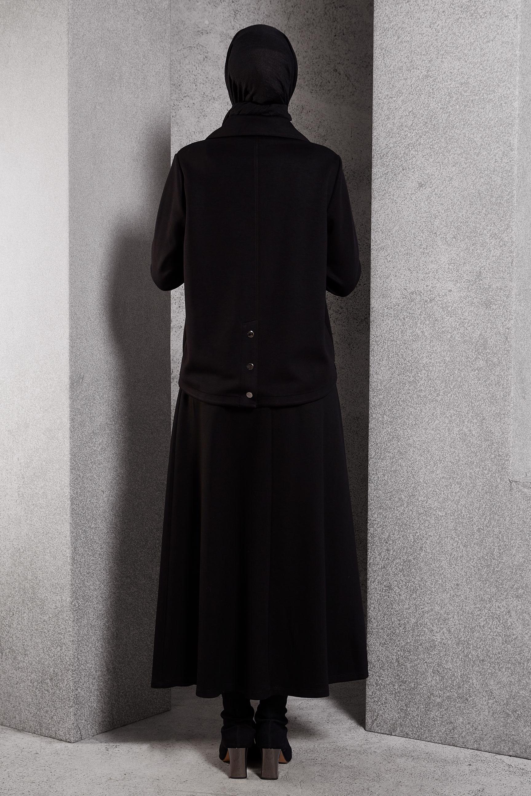 Hijab clothing BLACK SKIRTED TRACKSUIT SET 45131