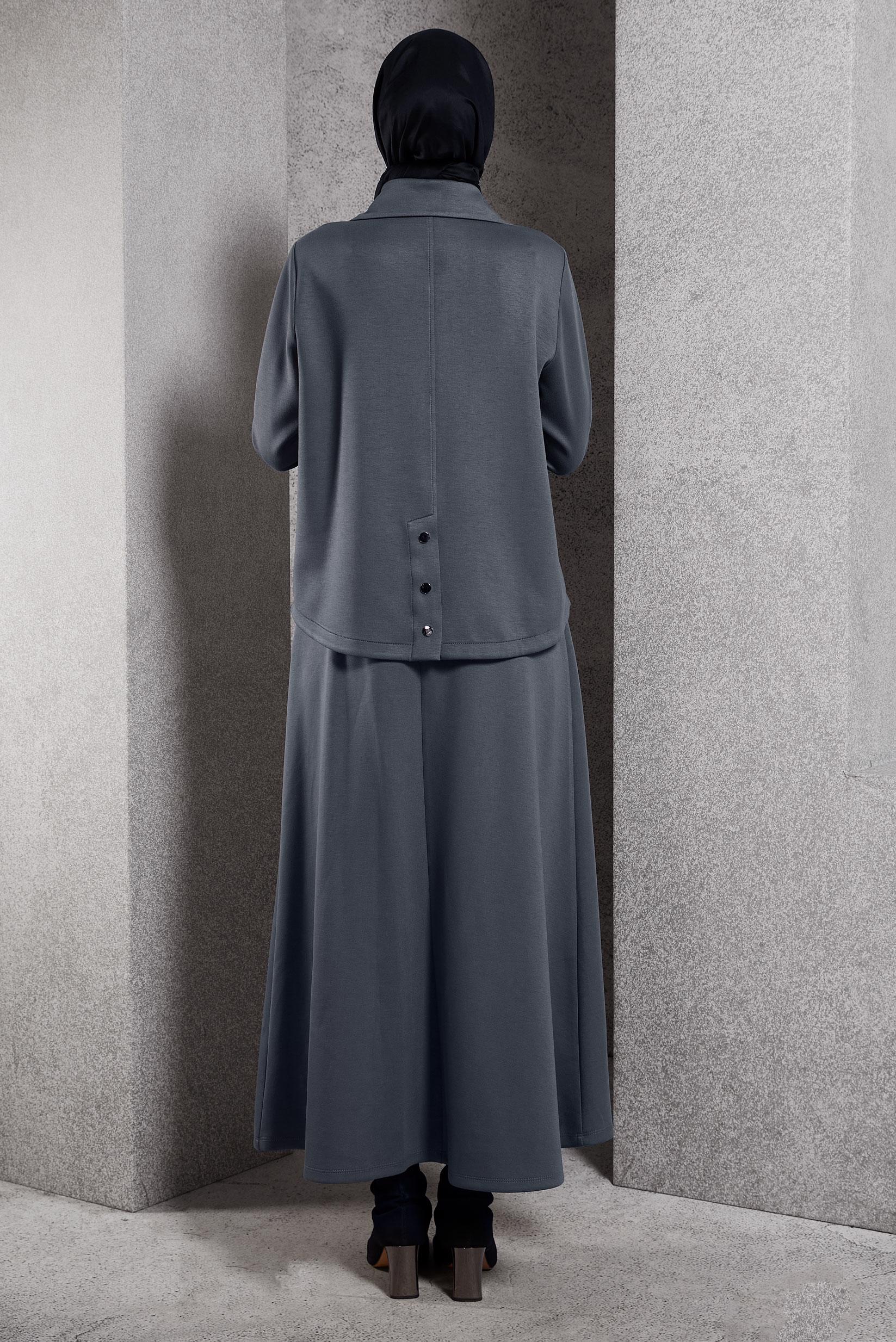 Hijab clothing GREY SKIRTED TRACKSUIT SET 45131