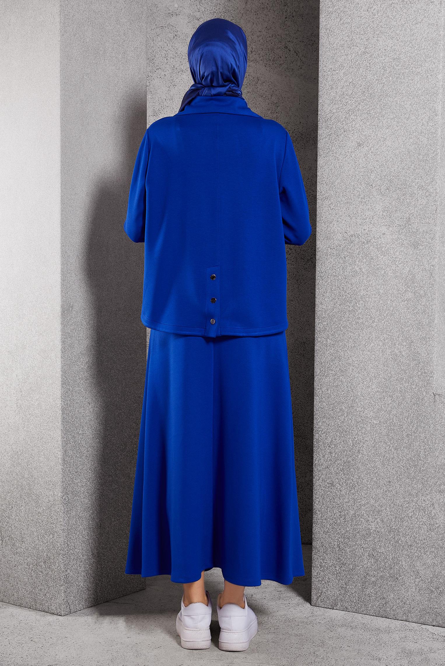 Hijab clothing NAVY BLUE SKIRTED TRACKSUIT SET 45131
