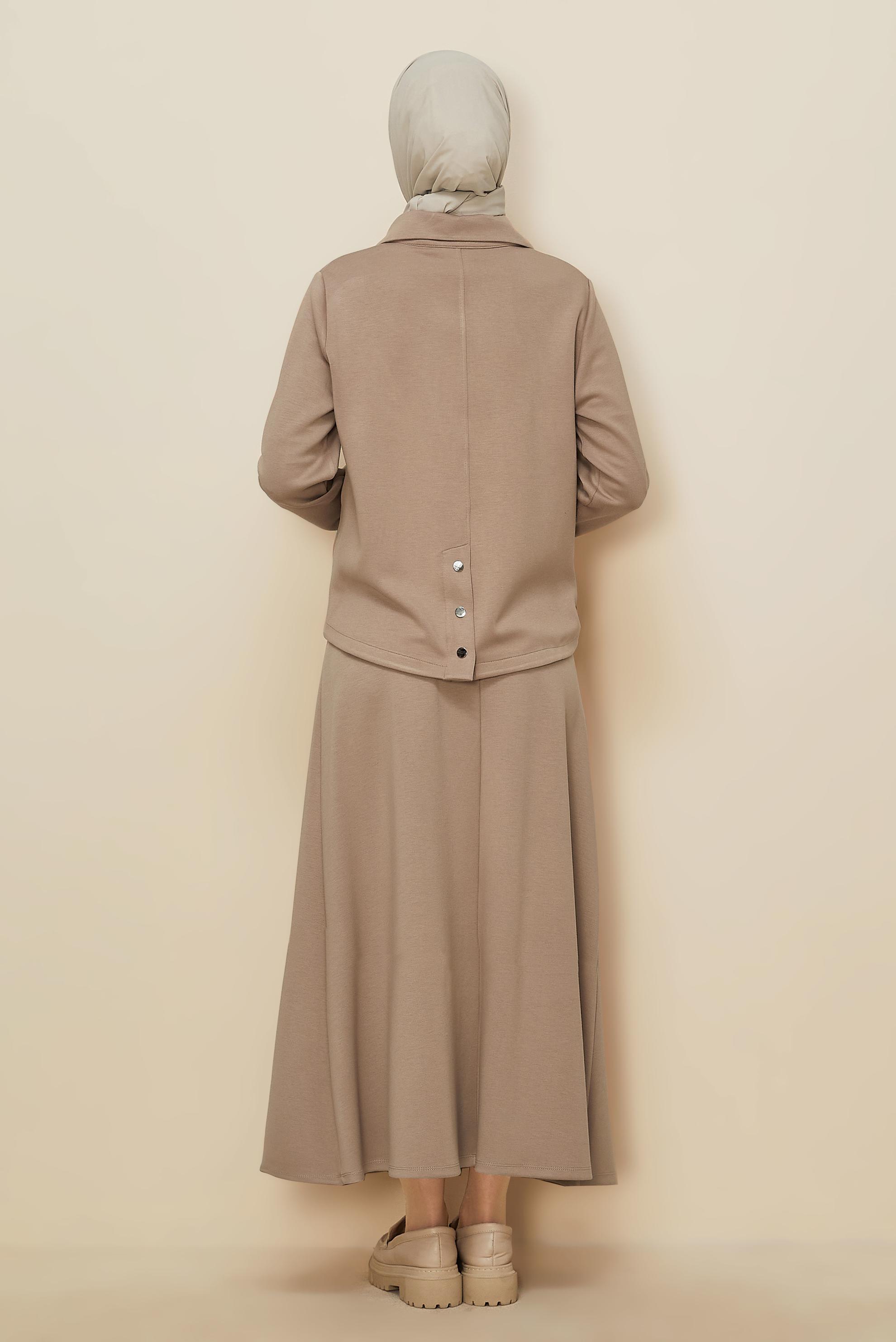 Hijab clothing BROWN SKIRTED TRACKSUIT SET 45131