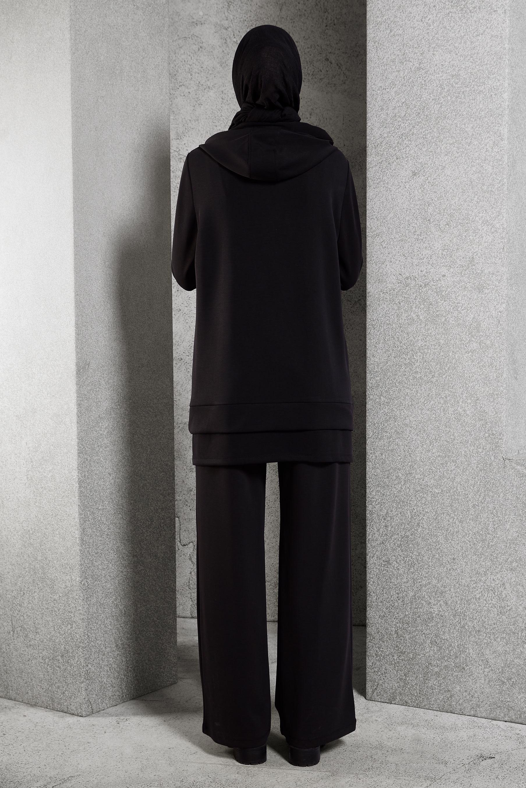 Tesettür giyim SİYAH PANTOLONLU EŞOFMAN TAKIM 45132