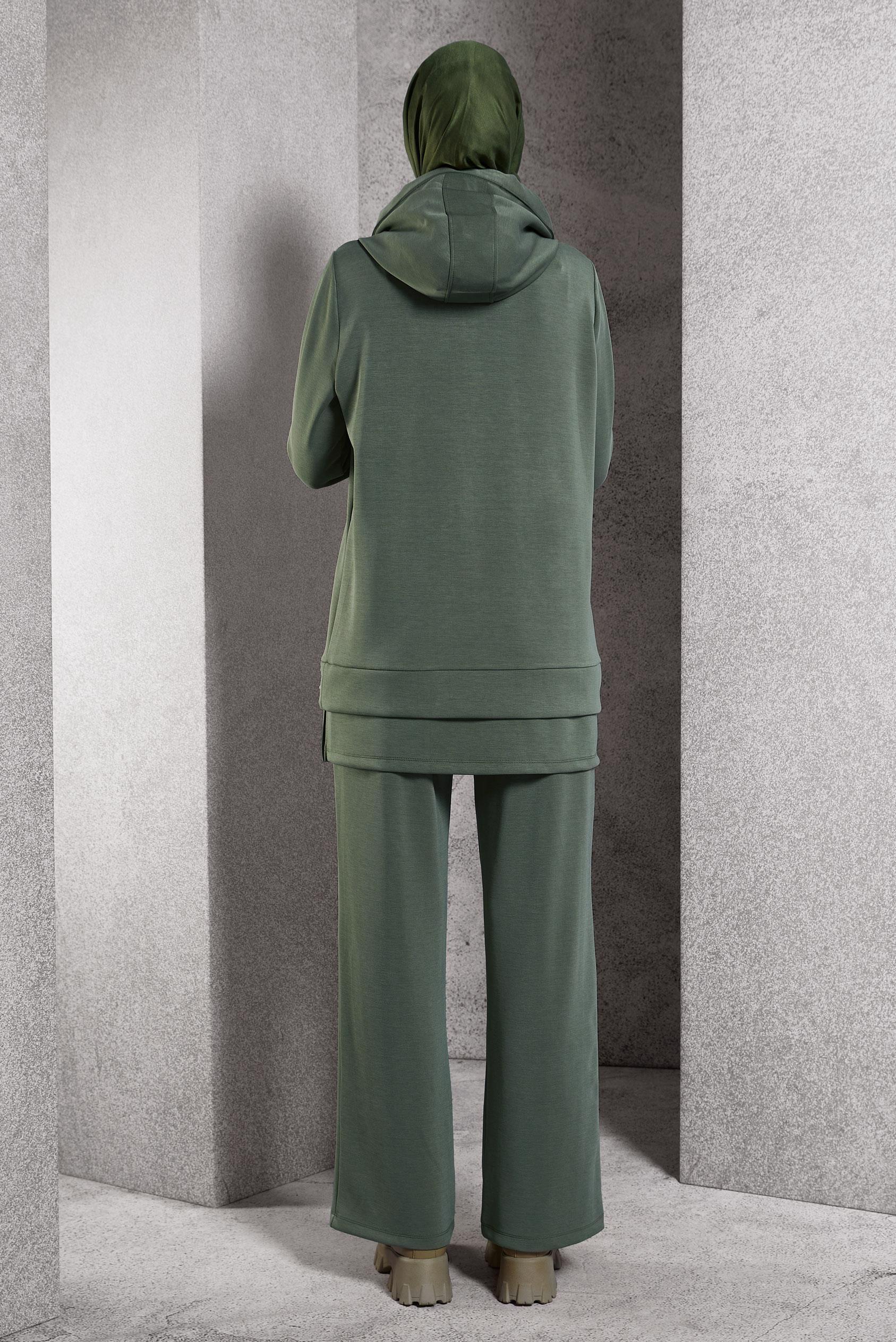 Tesettür giyim HAKİ PANTOLONLU EŞOFMAN TAKIM 45132