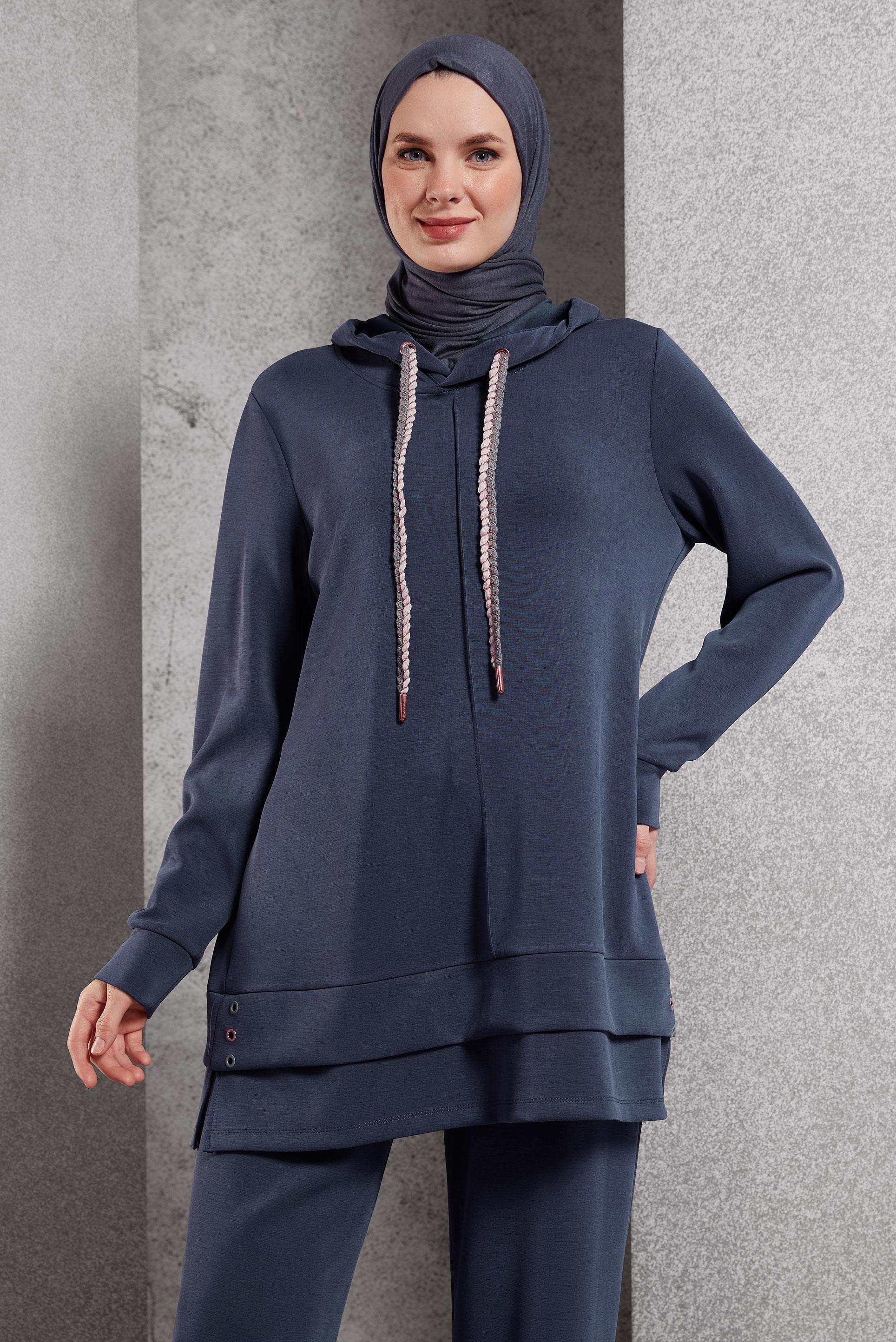 Tesettür giyim GRİ PANTOLONLU EŞOFMAN TAKIM 45132