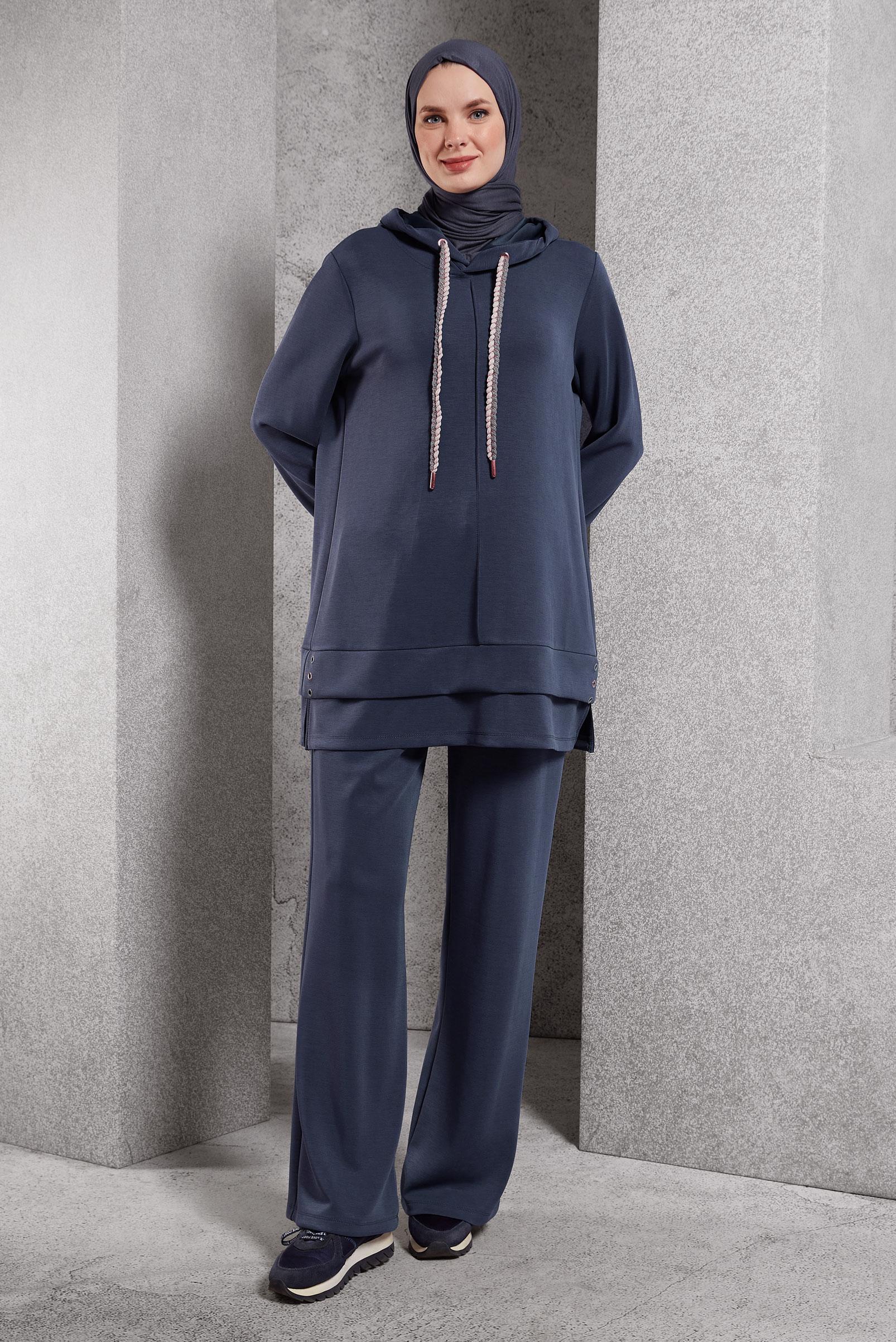 Tesettür giyim GRİ PANTOLONLU EŞOFMAN TAKIM 45132