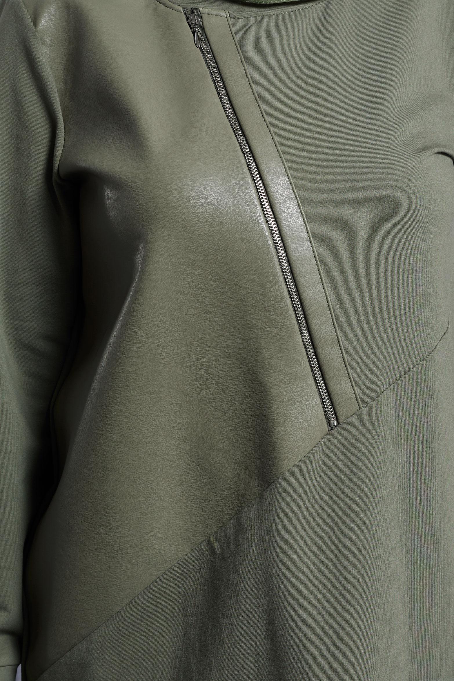 Vêtements hijab VERT TUNIQUE DE SURVÊTEMENT AVEC DÉTAIL ZIP 45133