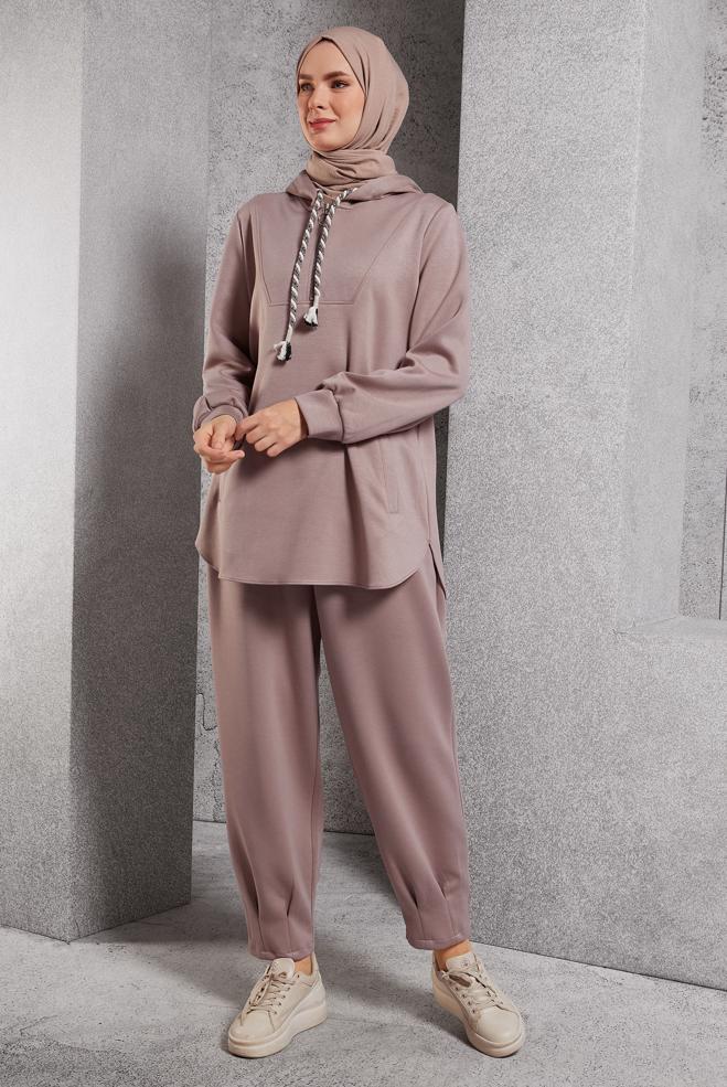Vêtements hijab VISON ENSEMBLE DE SURVÊTEMENT À CAPUCHE 45134 - ALVİNA