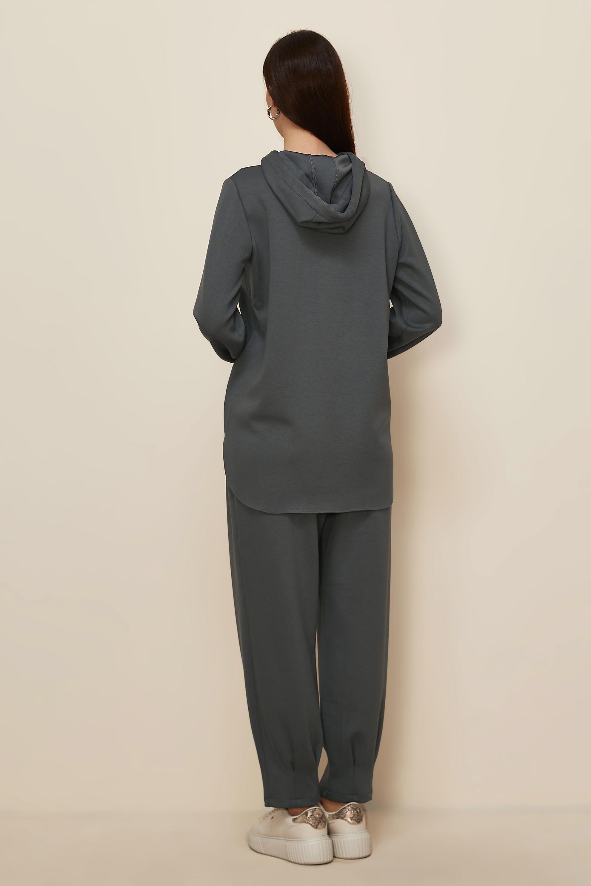Hijab clothing GREY HOODED TRACKSUIT SET 45134