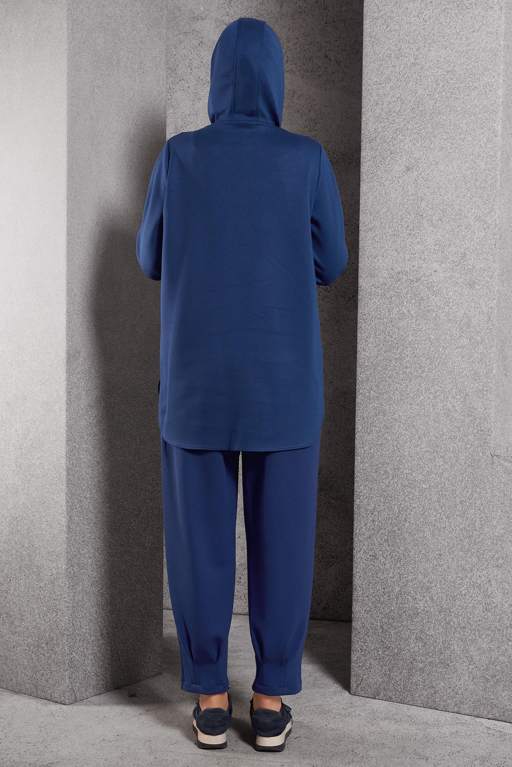 Hijab clothing NAVY BLUE HOODED TRACKSUIT SET 45134