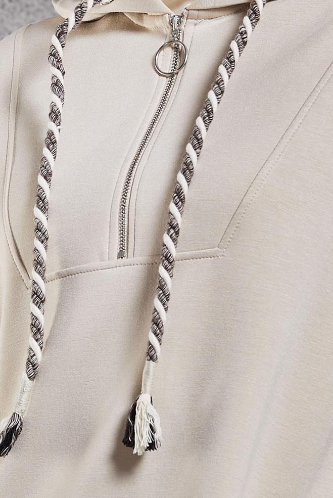 Vêtements hijab BEIGE ENSEMBLE DE SURVÊTEMENT À CAPUCHE 45134 - ALVİNA