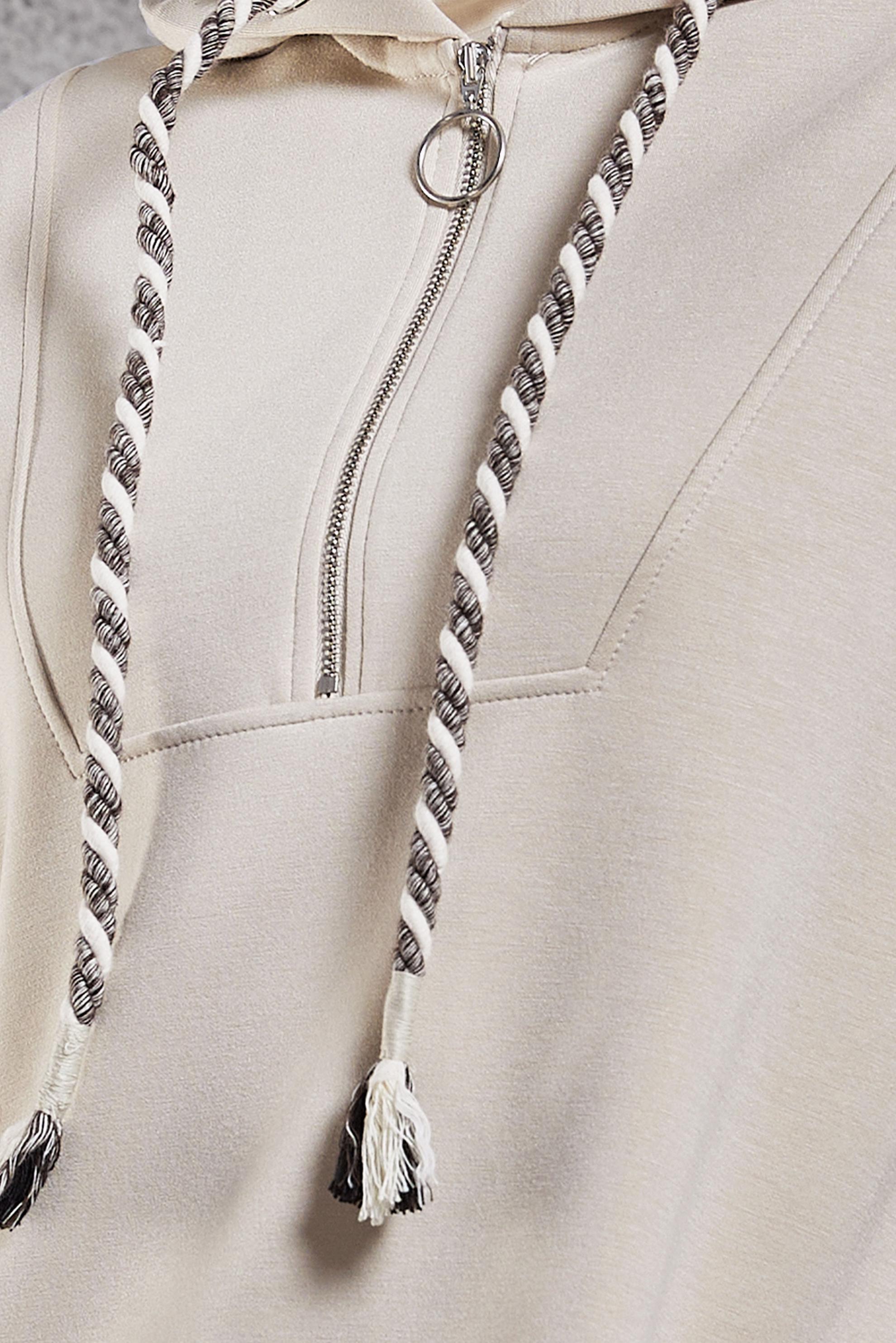 Tesettür giyim BEJ KAPÜŞONLU PANTOLONLU EŞOFMAN TAKIMI 45134