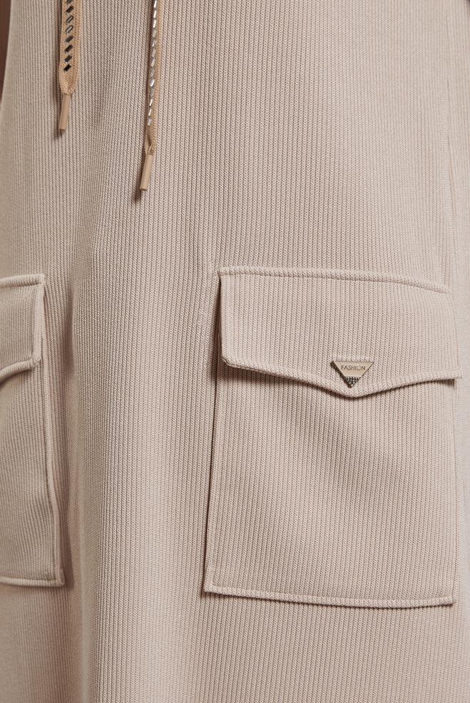 Vêtements hijab BEIGE TUNIQUE DE SURVÊTEMENT À CAPUCHE 45135 - ALVİNA