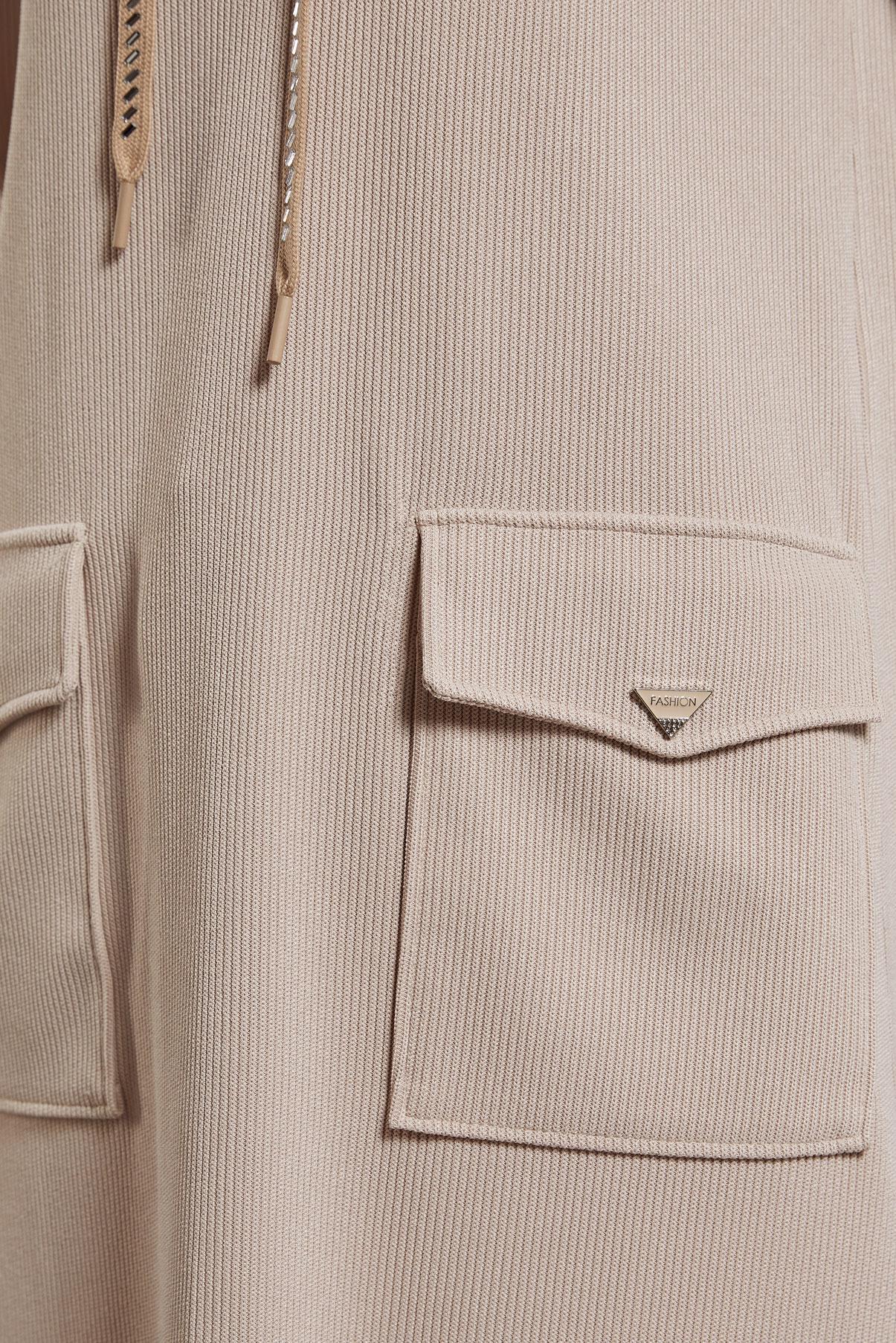 Vêtements hijab BEIGE TUNIQUE DE SURVÊTEMENT À CAPUCHE 45135