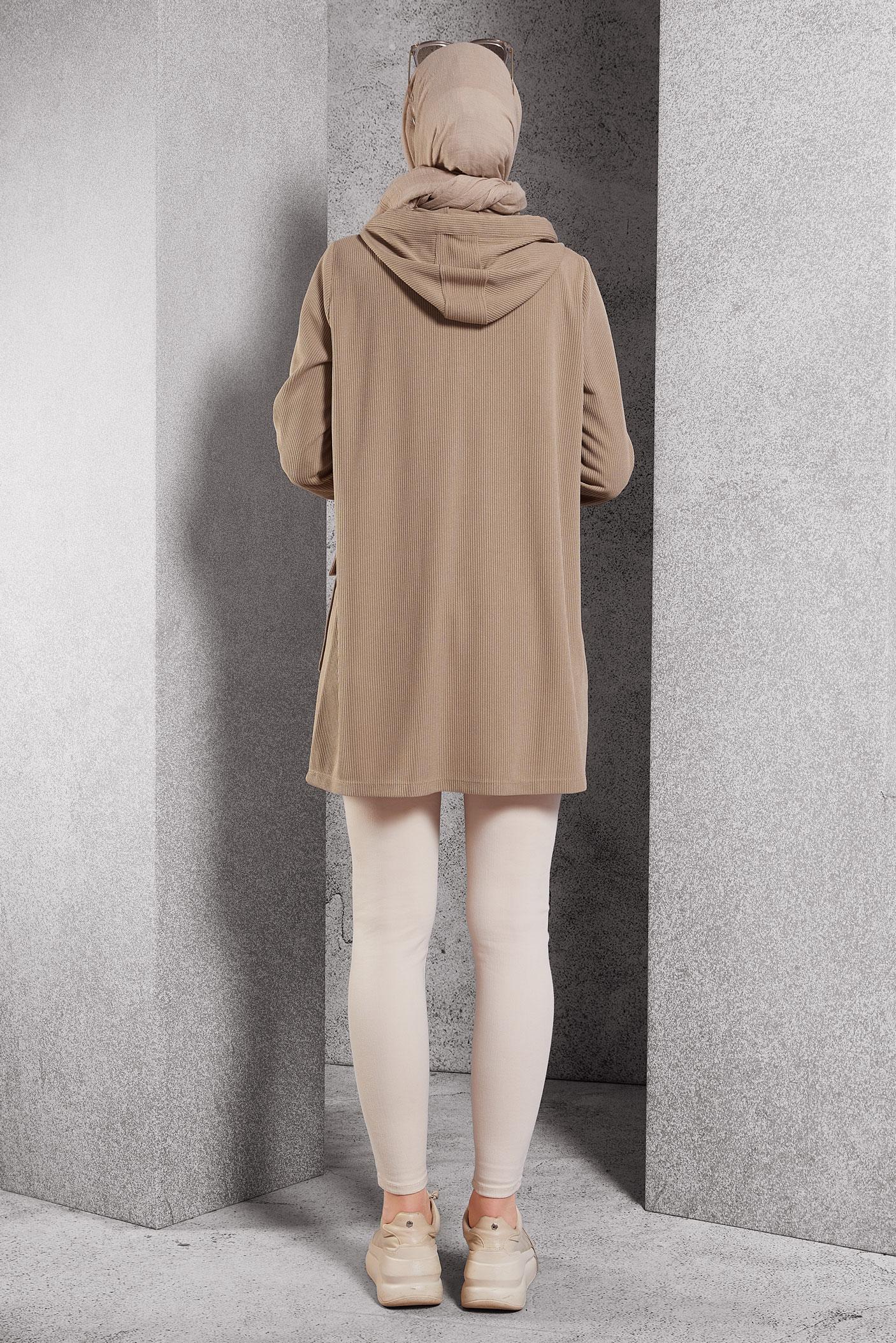 Vêtements hijab SABLE TUNIQUE DE SURVÊTEMENT À CAPUCHE 45135