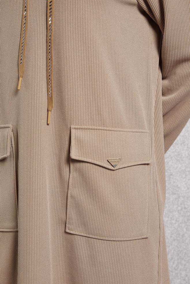 Vêtements hijab SABLE TUNIQUE DE SURVÊTEMENT À CAPUCHE 45135 - ALVİNA