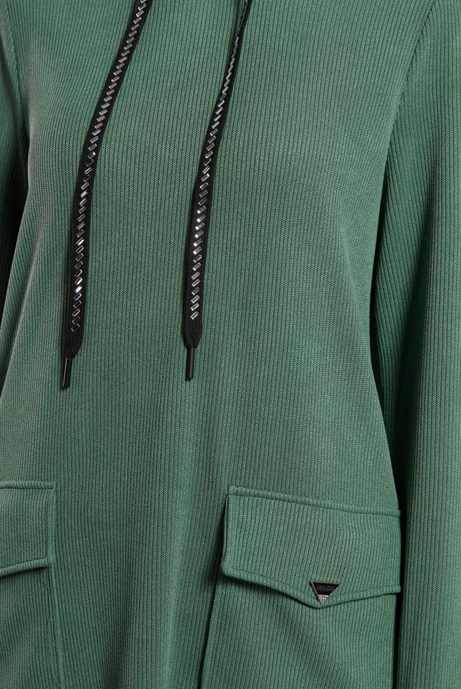 Vêtements hijab VERT TUNIQUE DE SURVÊTEMENT À CAPUCHE 45135 - ALVİNA