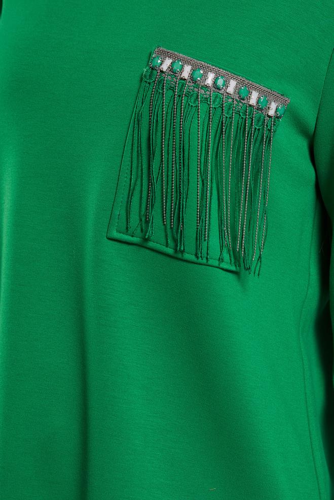 Tesettür giyim YEŞİL GARNİLİ EŞOFMAN TUNİK 45153 - ALVİNA