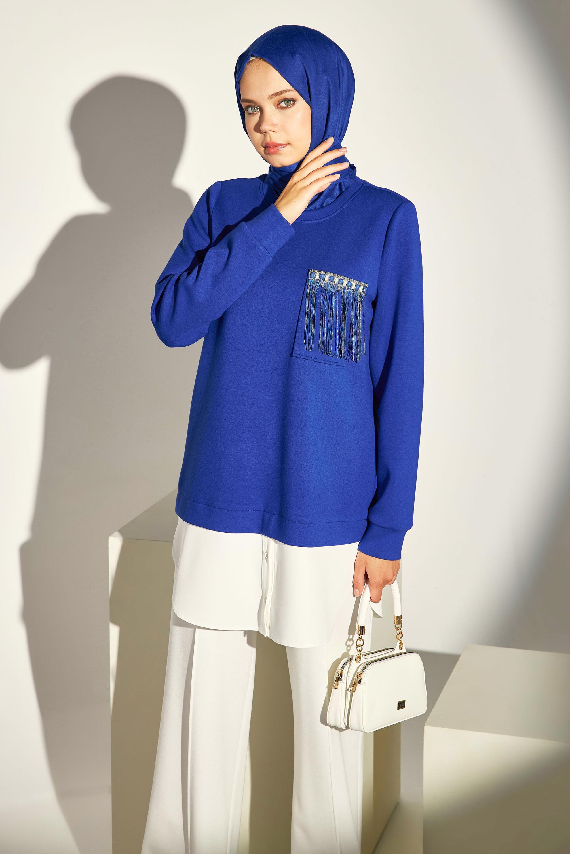 Vêtements hijab BLEU MARINE TUNIQUE DE SURVÊTEMENT 45153