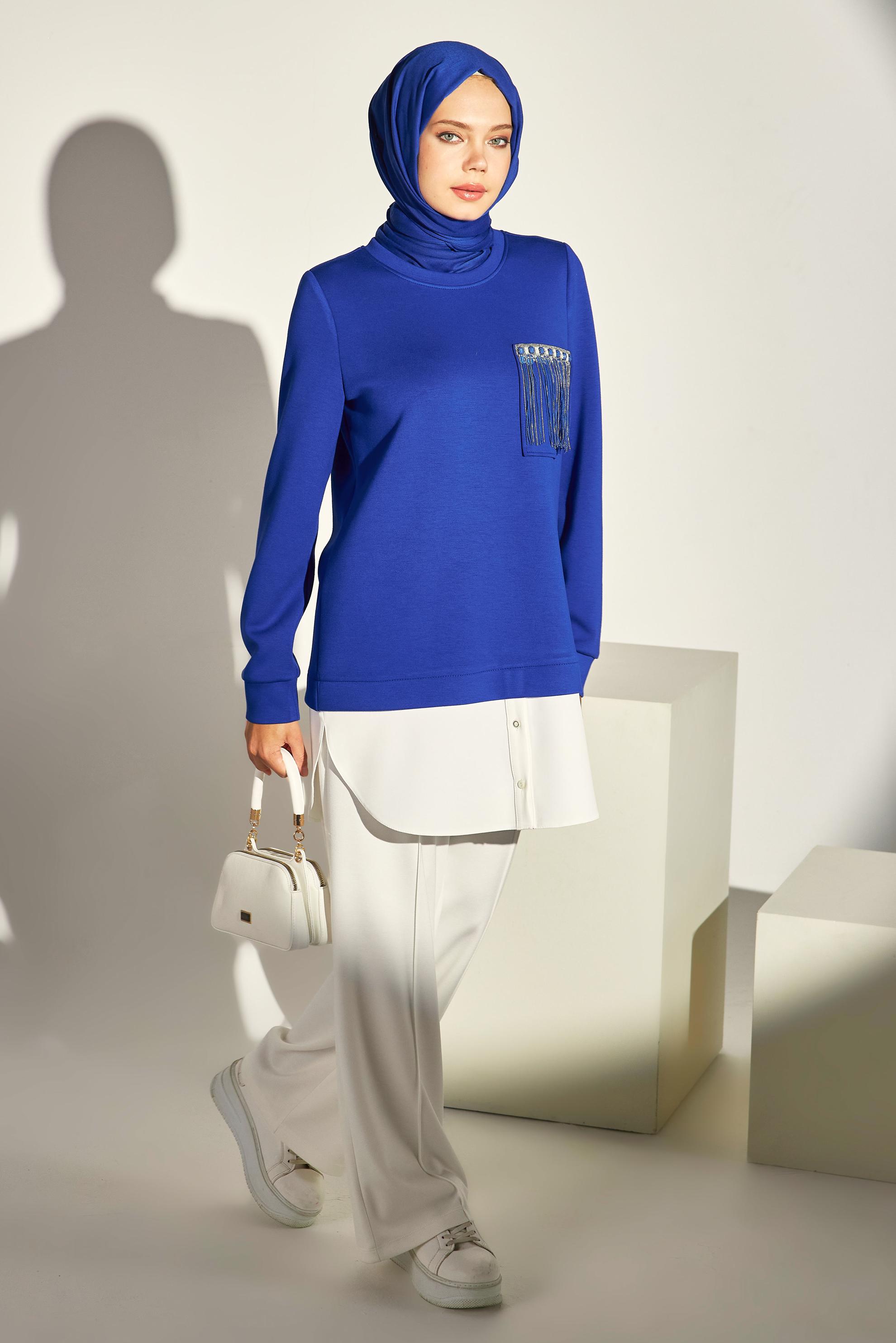 Vêtements hijab BLEU MARINE TUNIQUE DE SURVÊTEMENT 45153