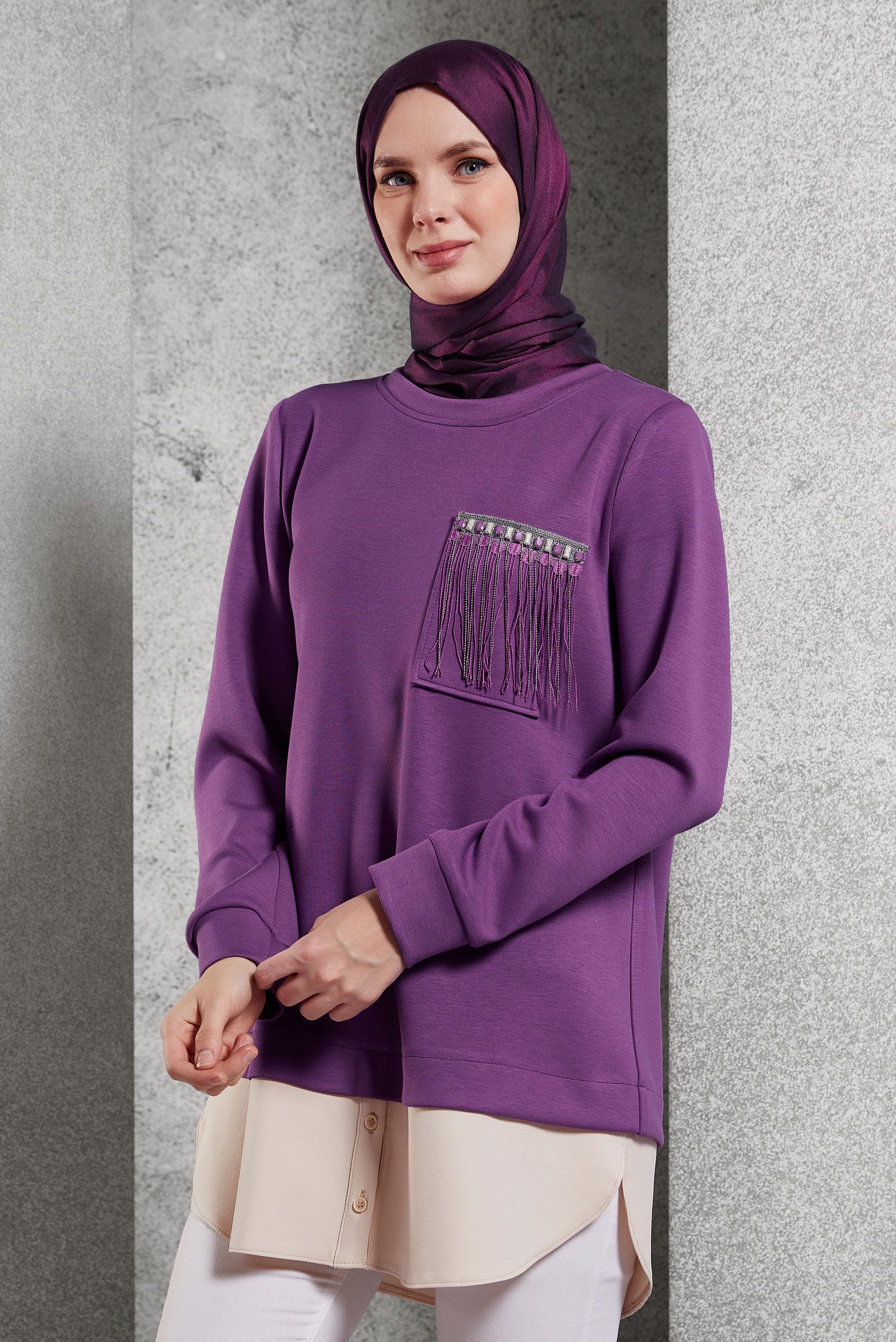 Vêtements hijab POURPRE TUNIQUE DE SURVÊTEMENT 45153