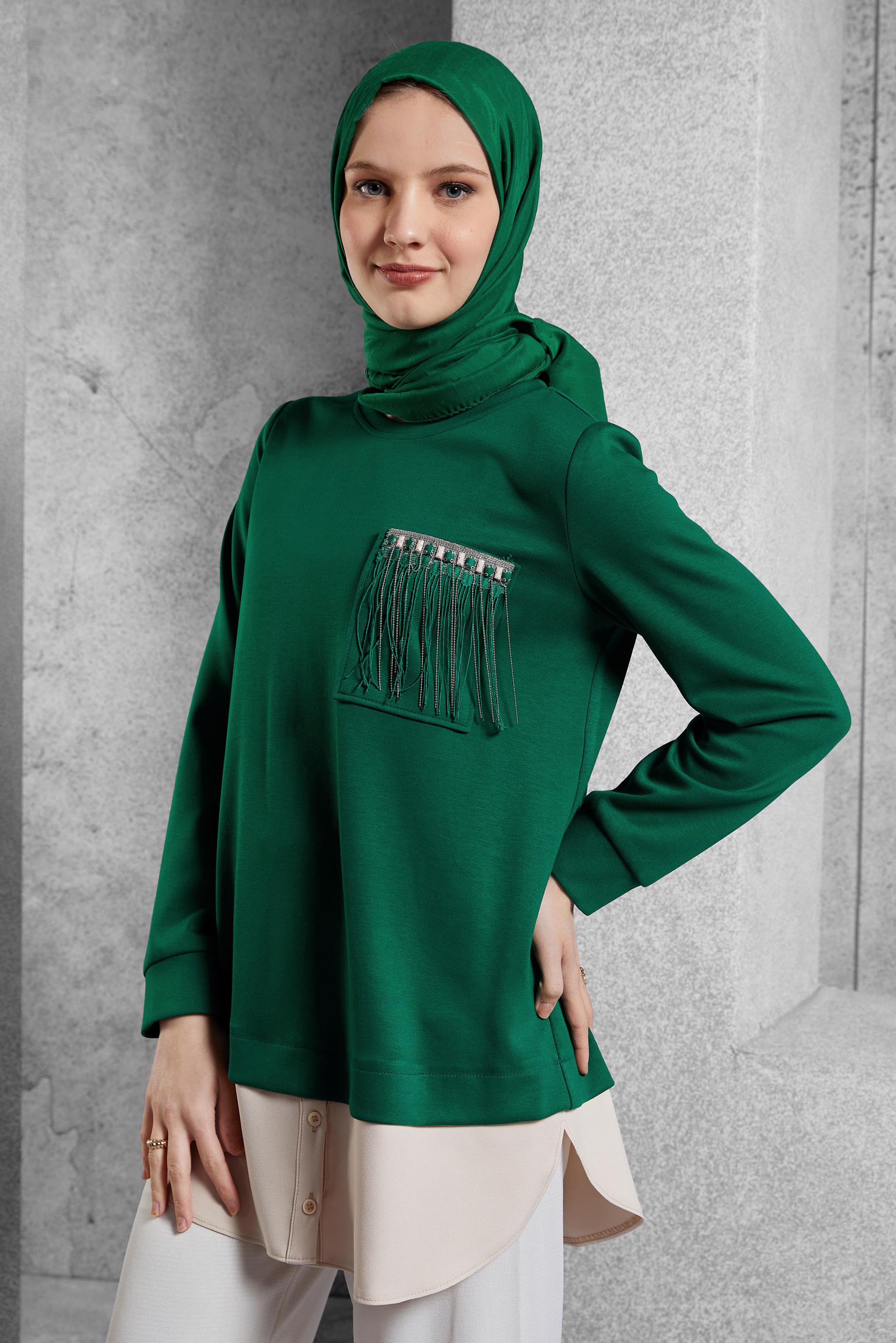 Vêtements hijab VERT TUNIQUE DE SURVÊTEMENT 45153