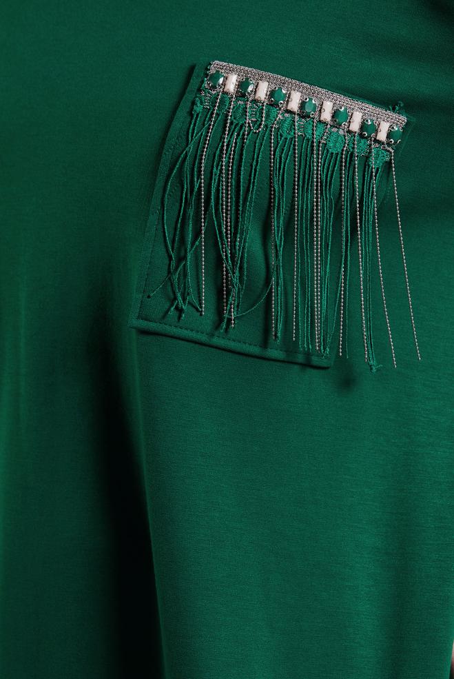 Tesettür giyim YEŞİL GARNİLİ EŞOFMAN TUNİK 45153 - ALVİNA