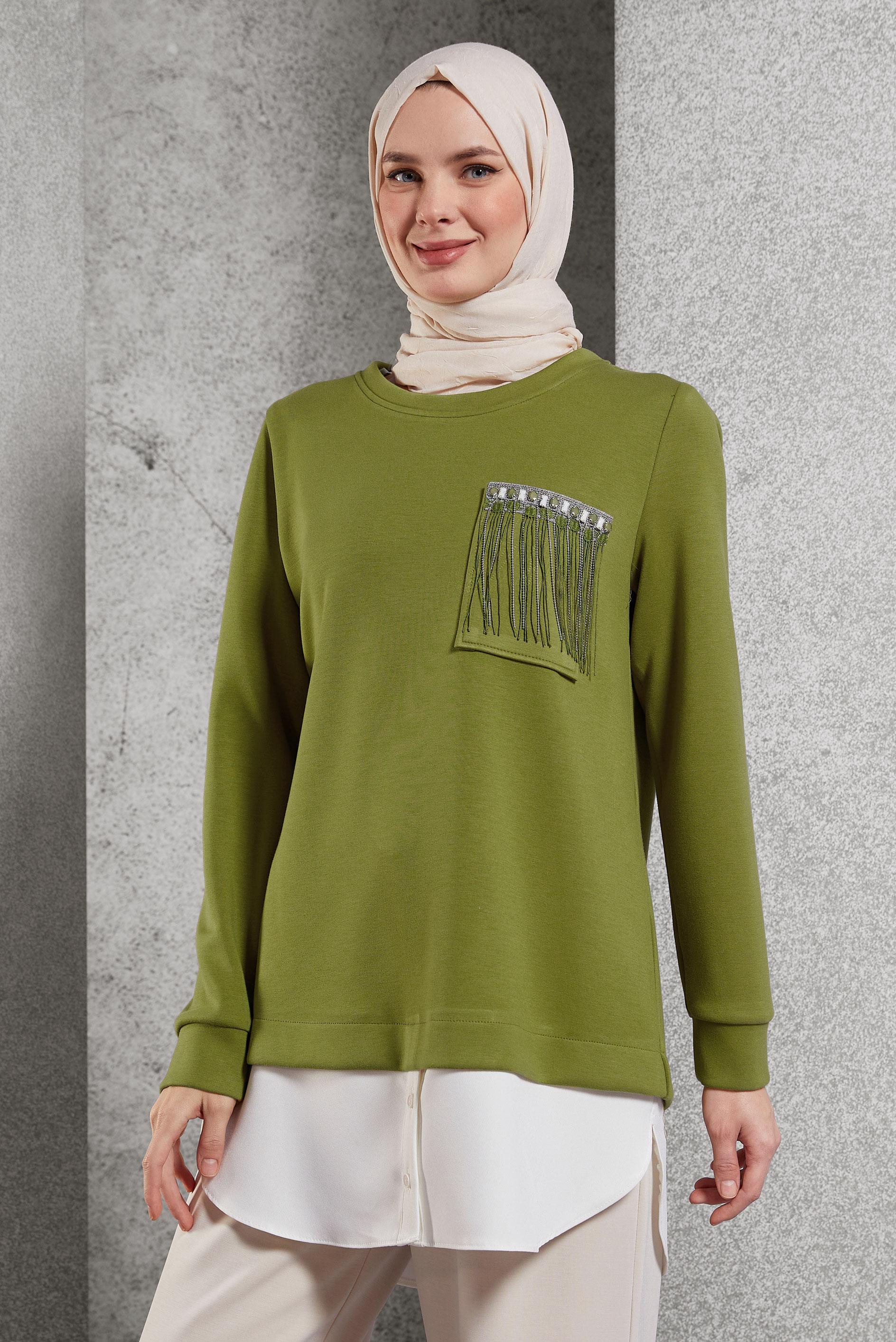 Vêtements hijab VERT TUNIQUE DE SURVÊTEMENT 45153